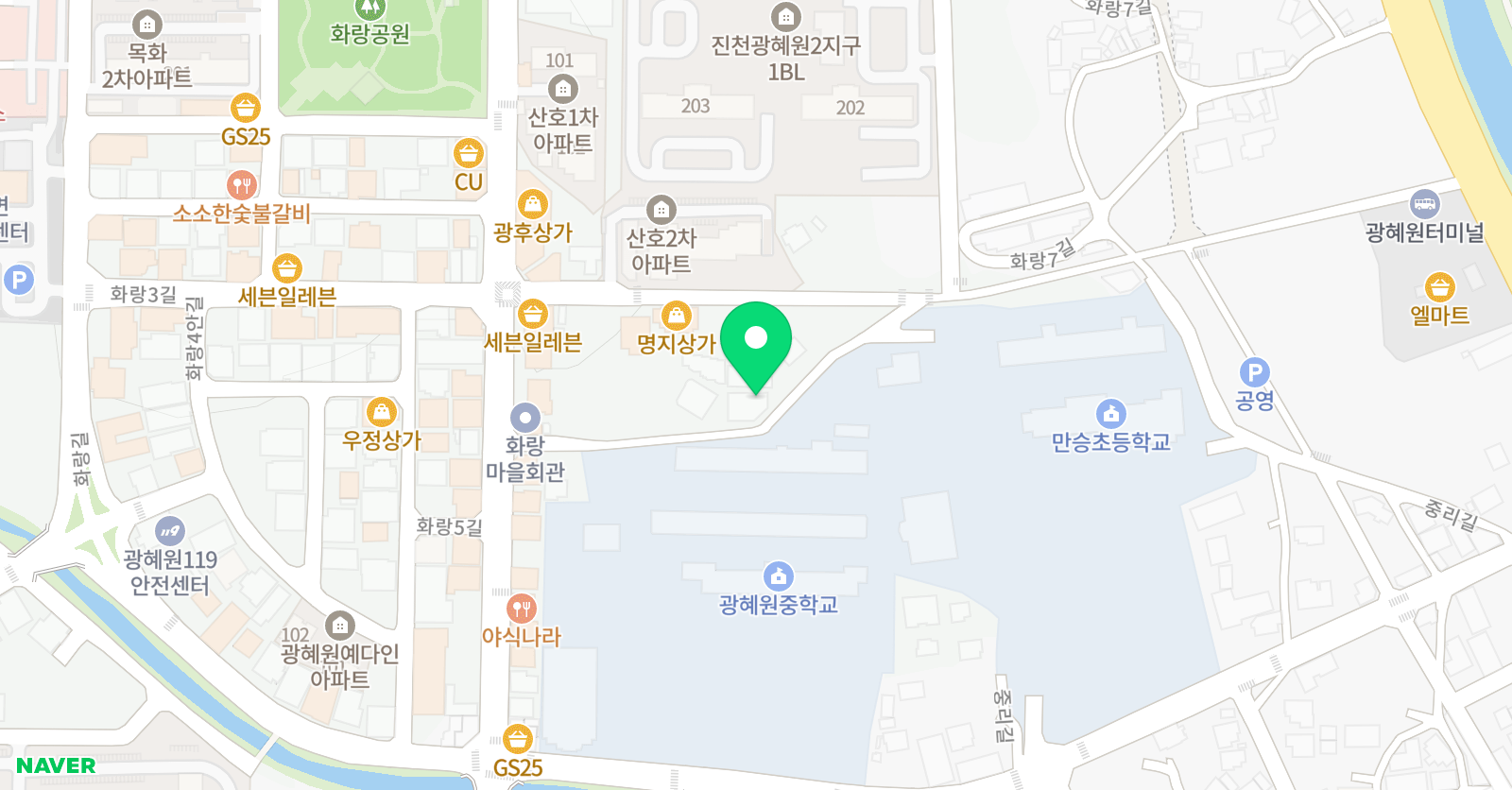 뮤엠 영어 광혜원캠퍼스 위치