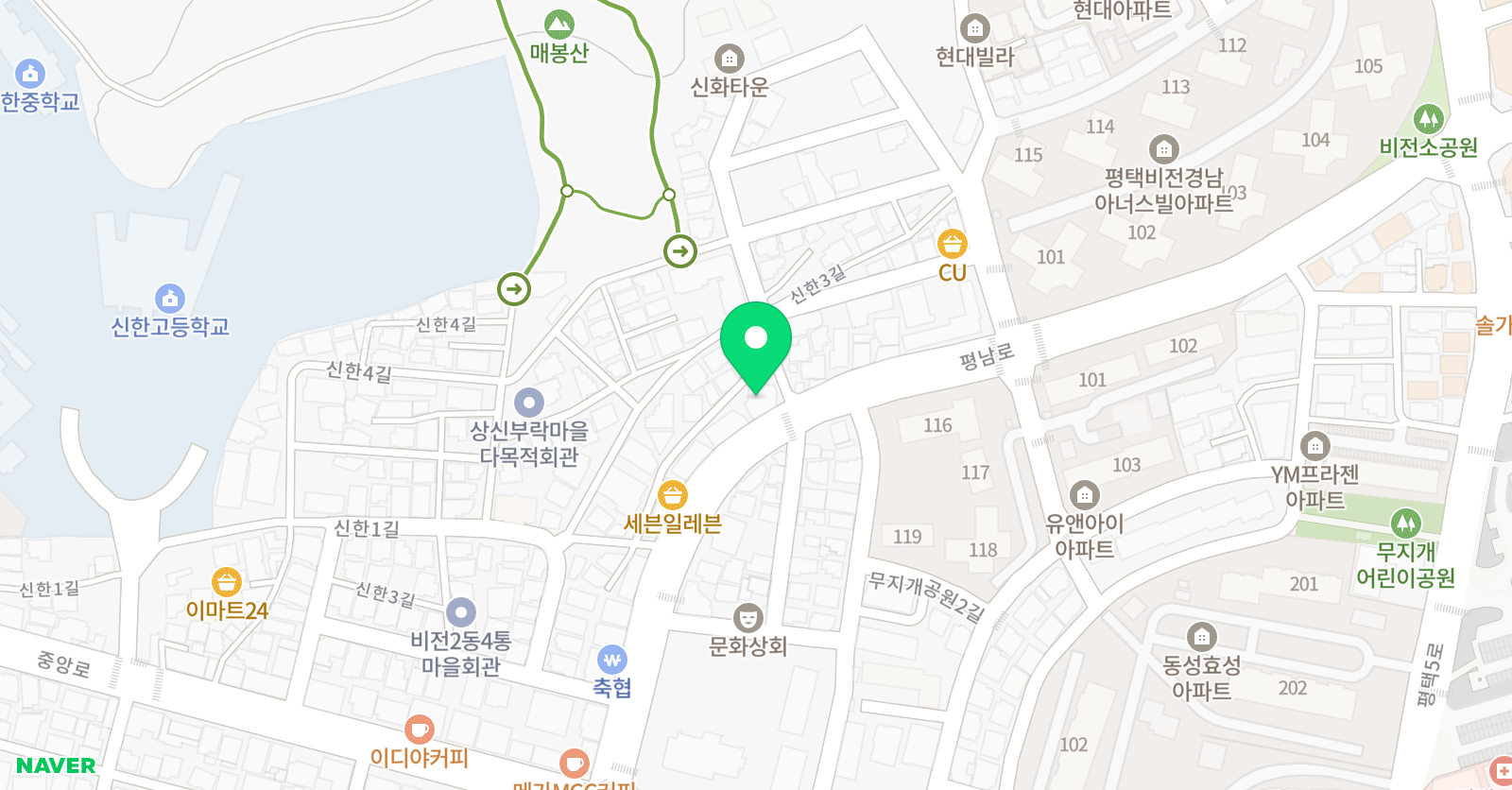 용인대 아이누리 태권도장 위치