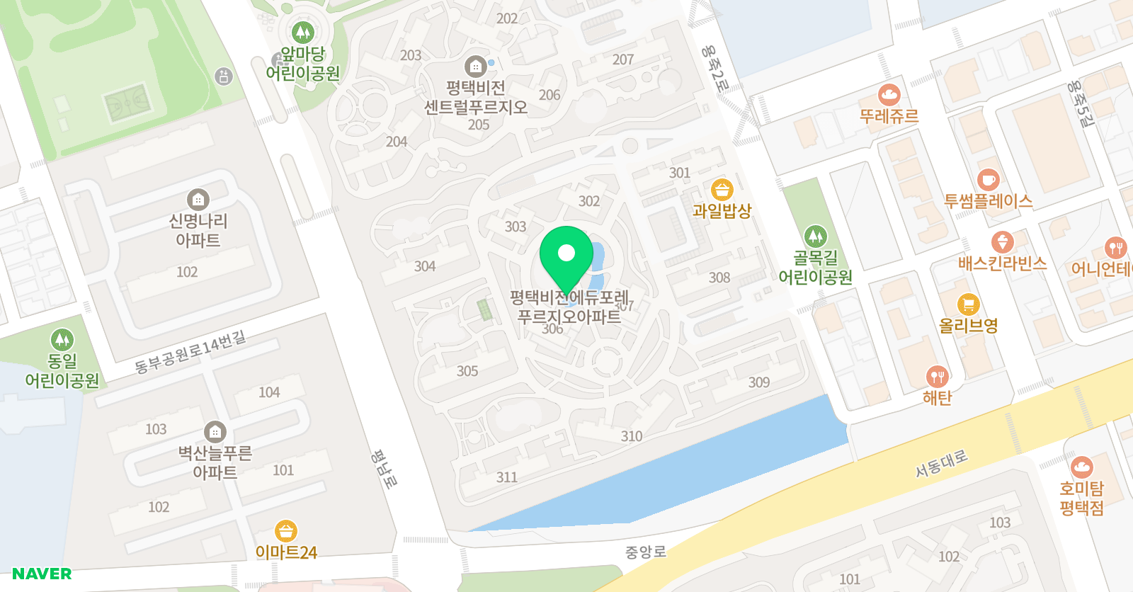 아소비 평택에듀포레푸르지오점 위치