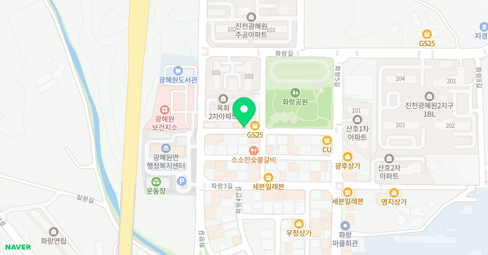 스마트해법 영어수학학원 광혜원점 위치
