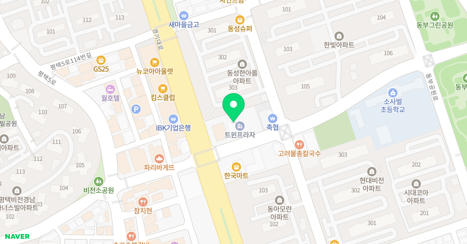 YBM ECC 평택캠퍼스 위치