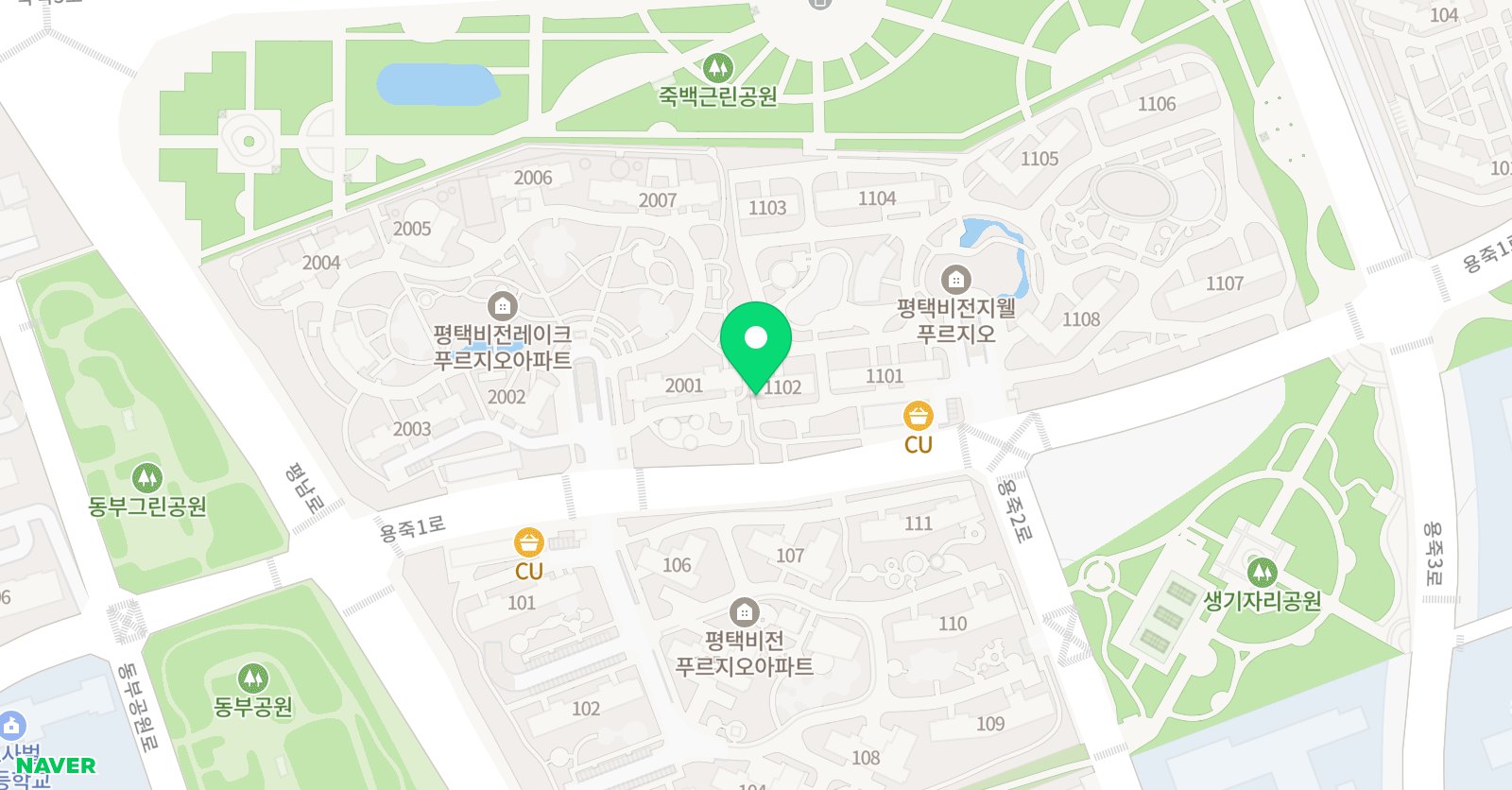 뮤엠 영어 지웰푸르지오NEST 위치