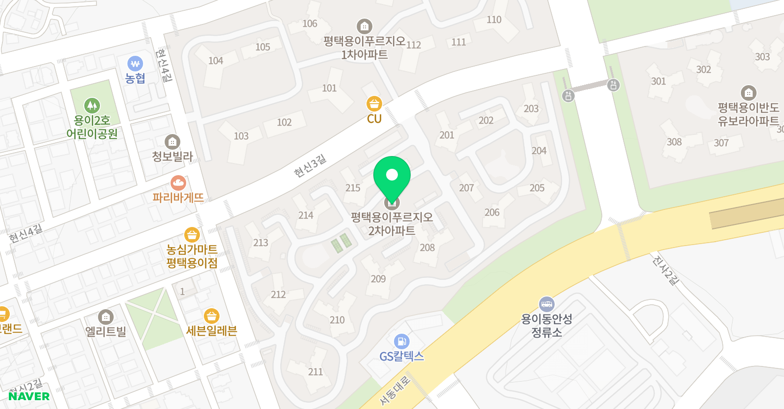 스마트해법영어 용이푸르지오2차교실 위치
