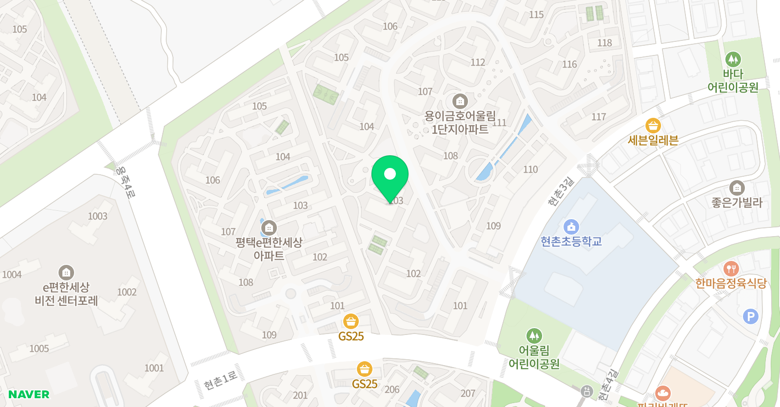 윤선생 우리집앞영어교실 용이금호어울림점 위치