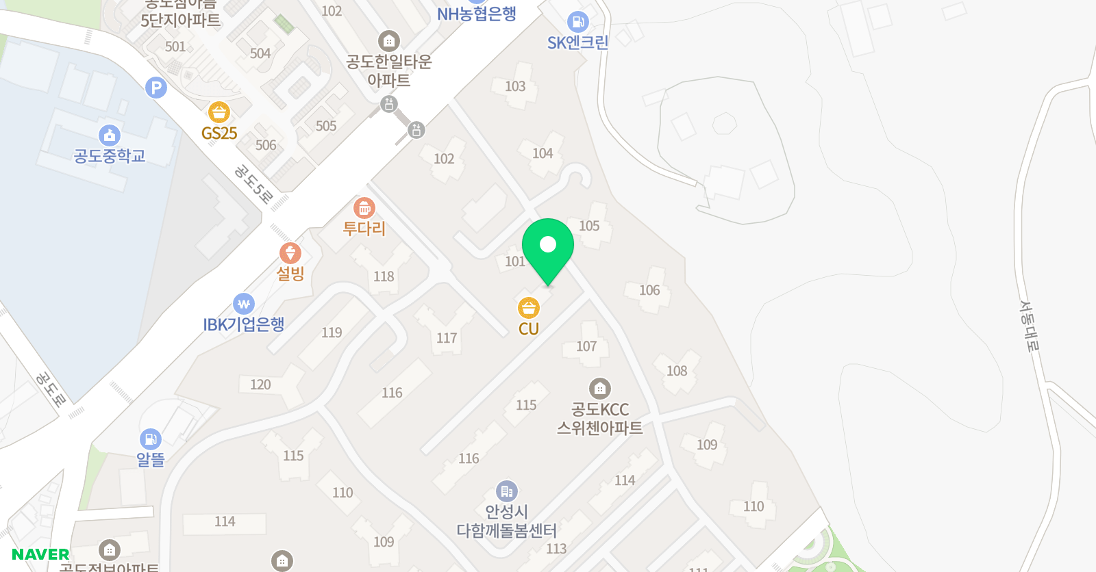 뮤엠 영어 공도KCC스위첸점 위치