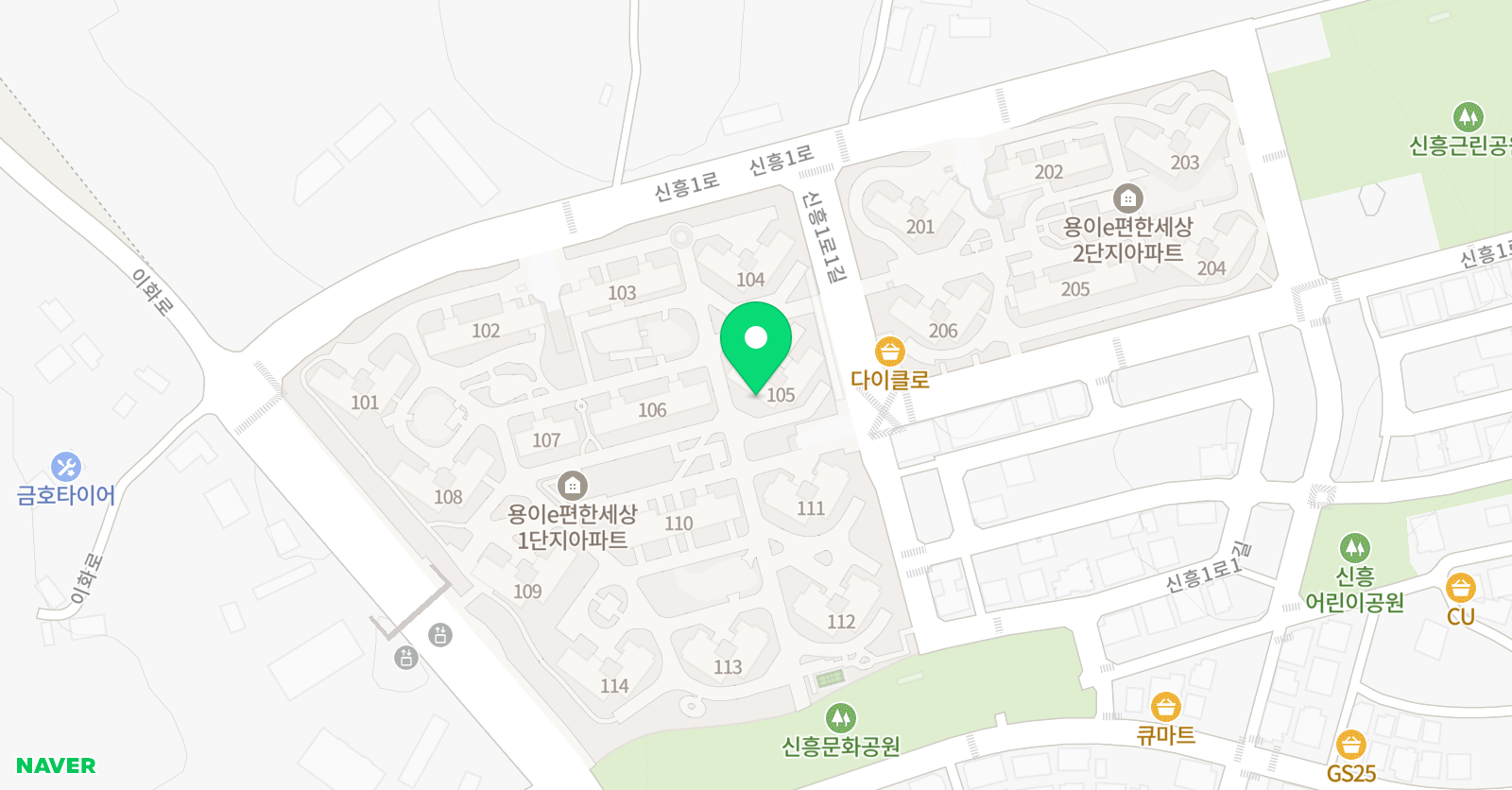 윤선생우리집앞영어교실 용이e편한세상점 위치
