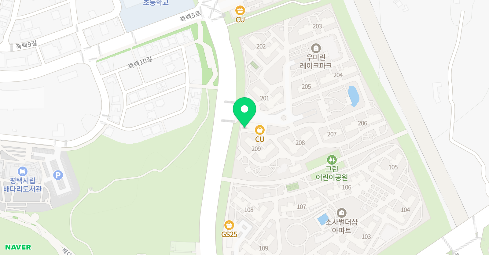 용인대청호 태권도 줄넘기 위치