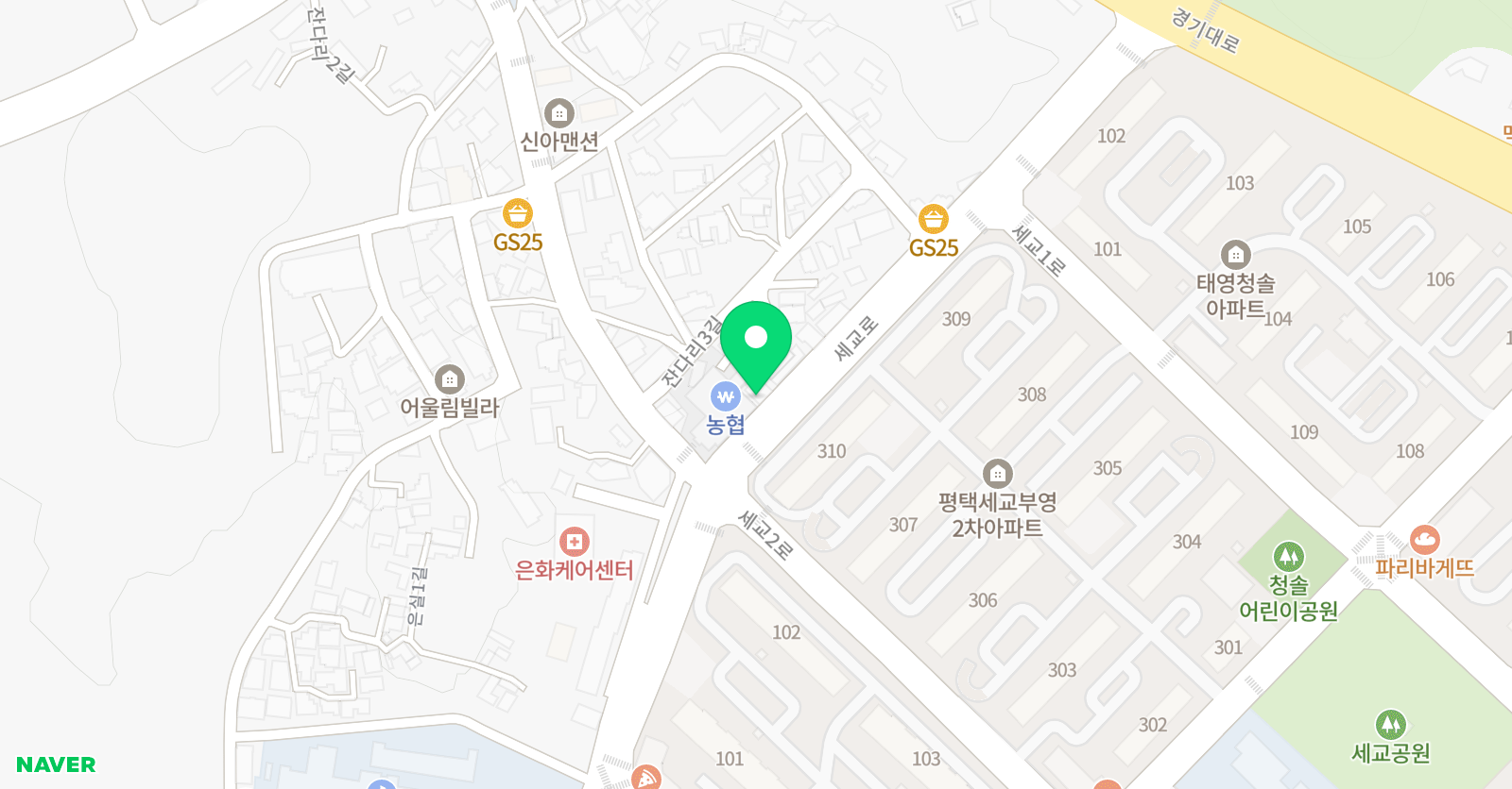 애크미 실용음악학원 세교점 위치