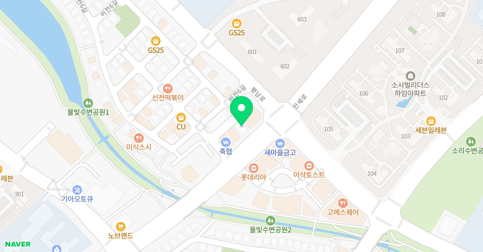 SDA 엔쿨어학원 위치