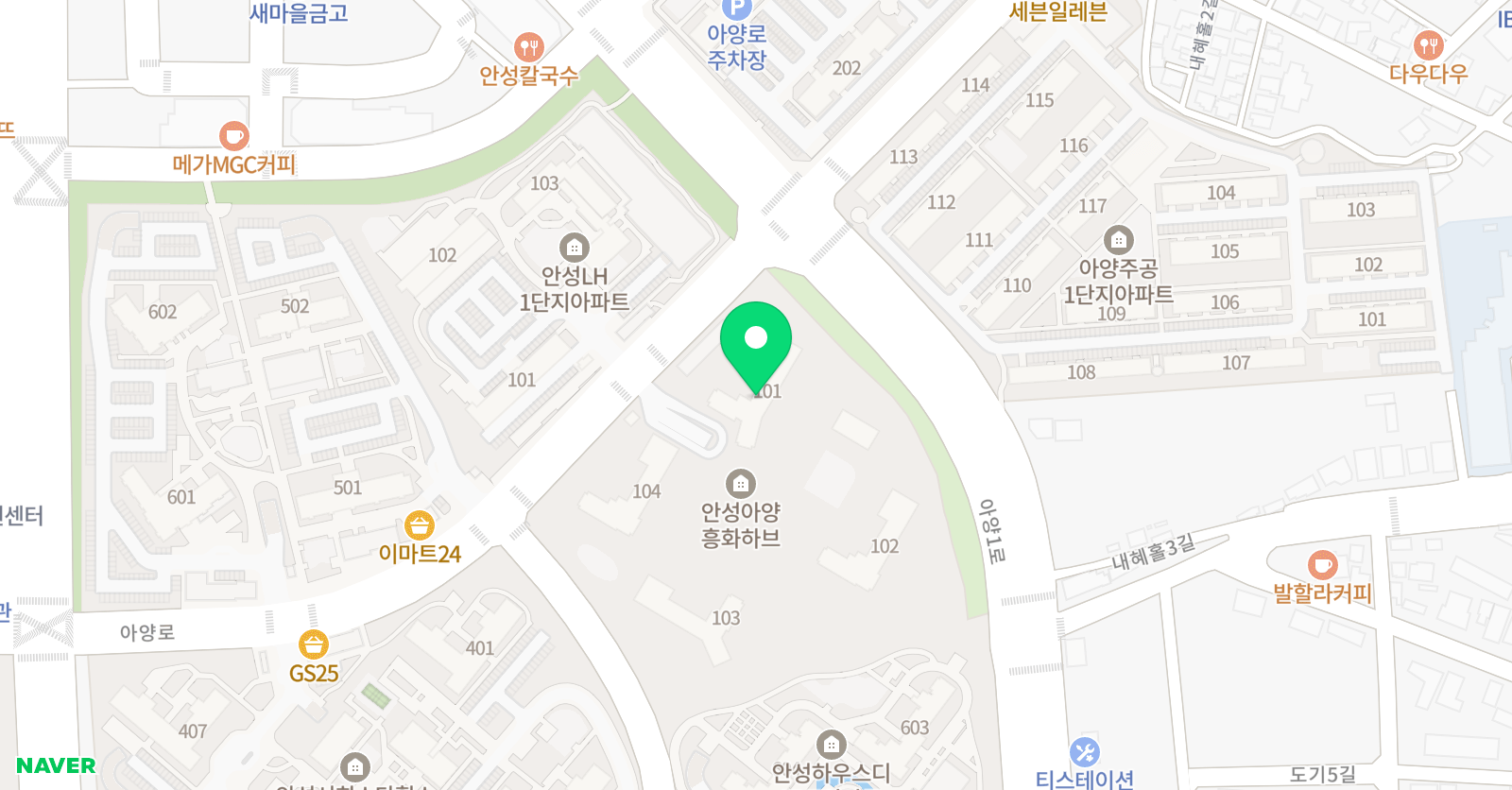 푸르넷 공부방 흥화하브 위치