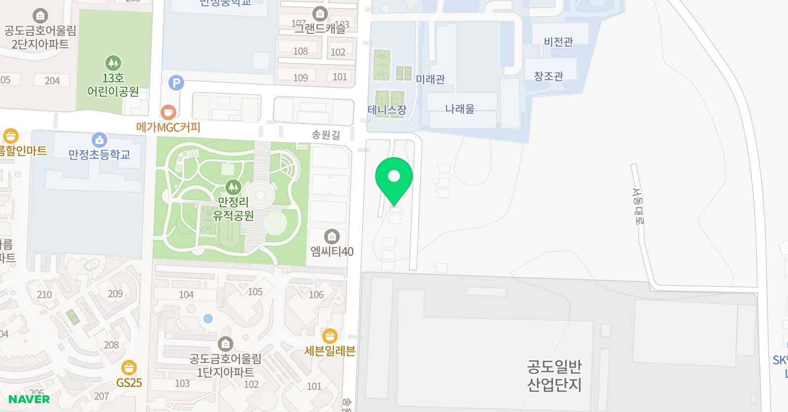 딱풀리는 수학학원 만정초점 위치