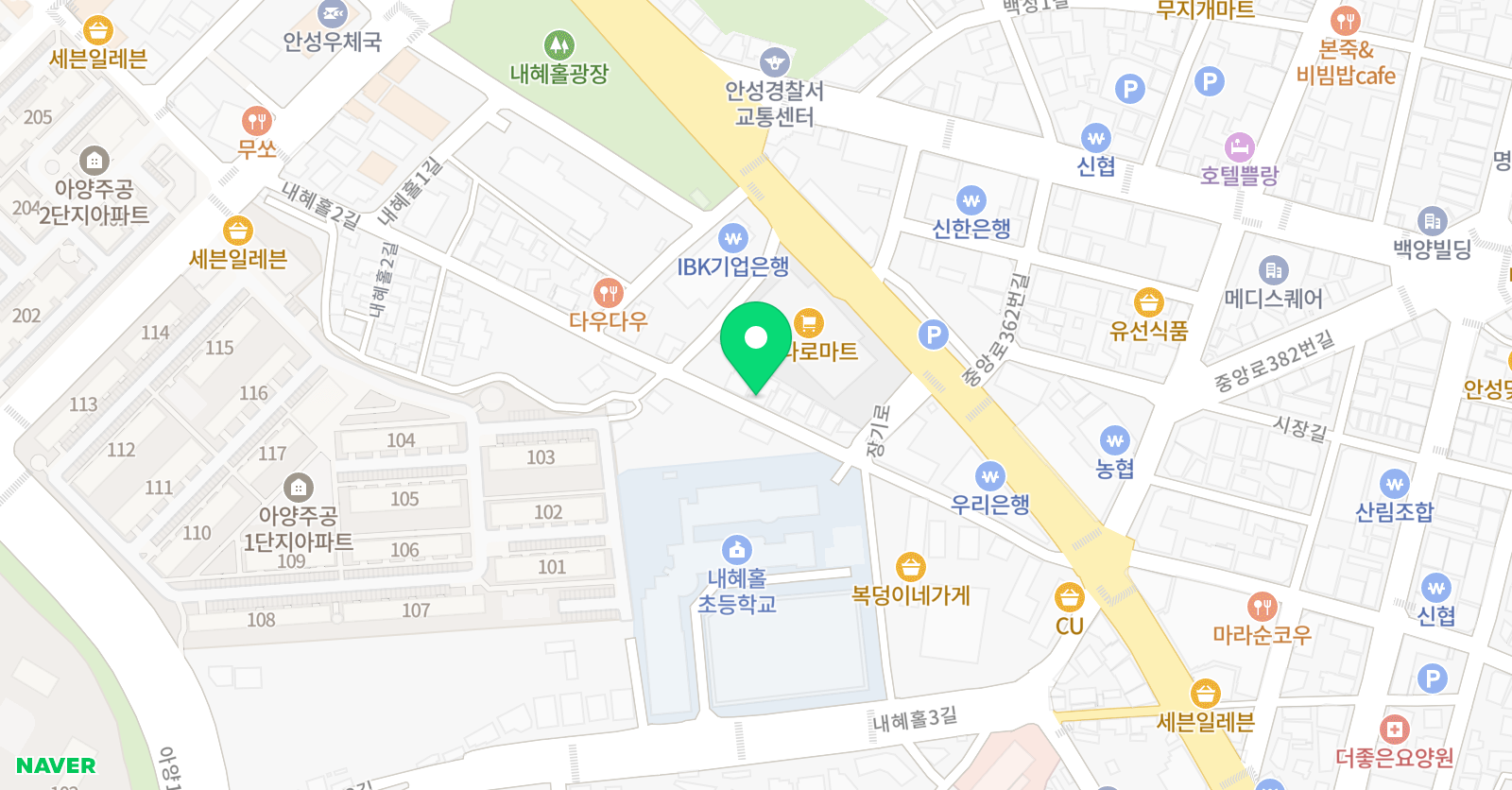 한솔 학원 위치