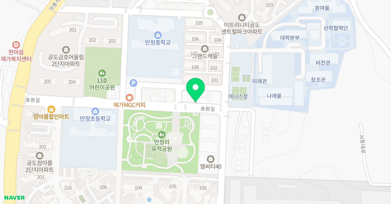 행복한미술관 만정 미술학원 위치