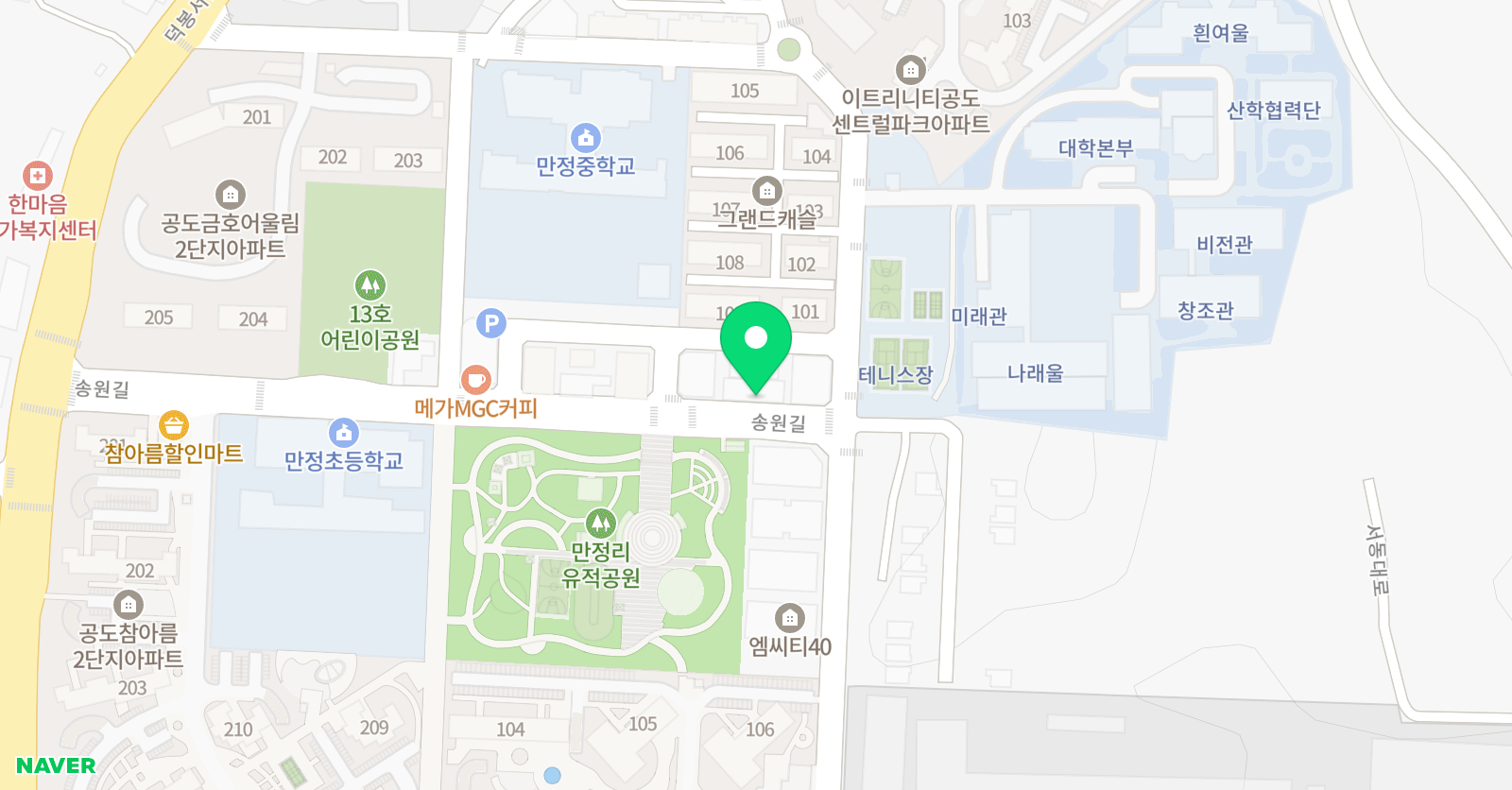 푸르넷학원 조민지아카데미 위치