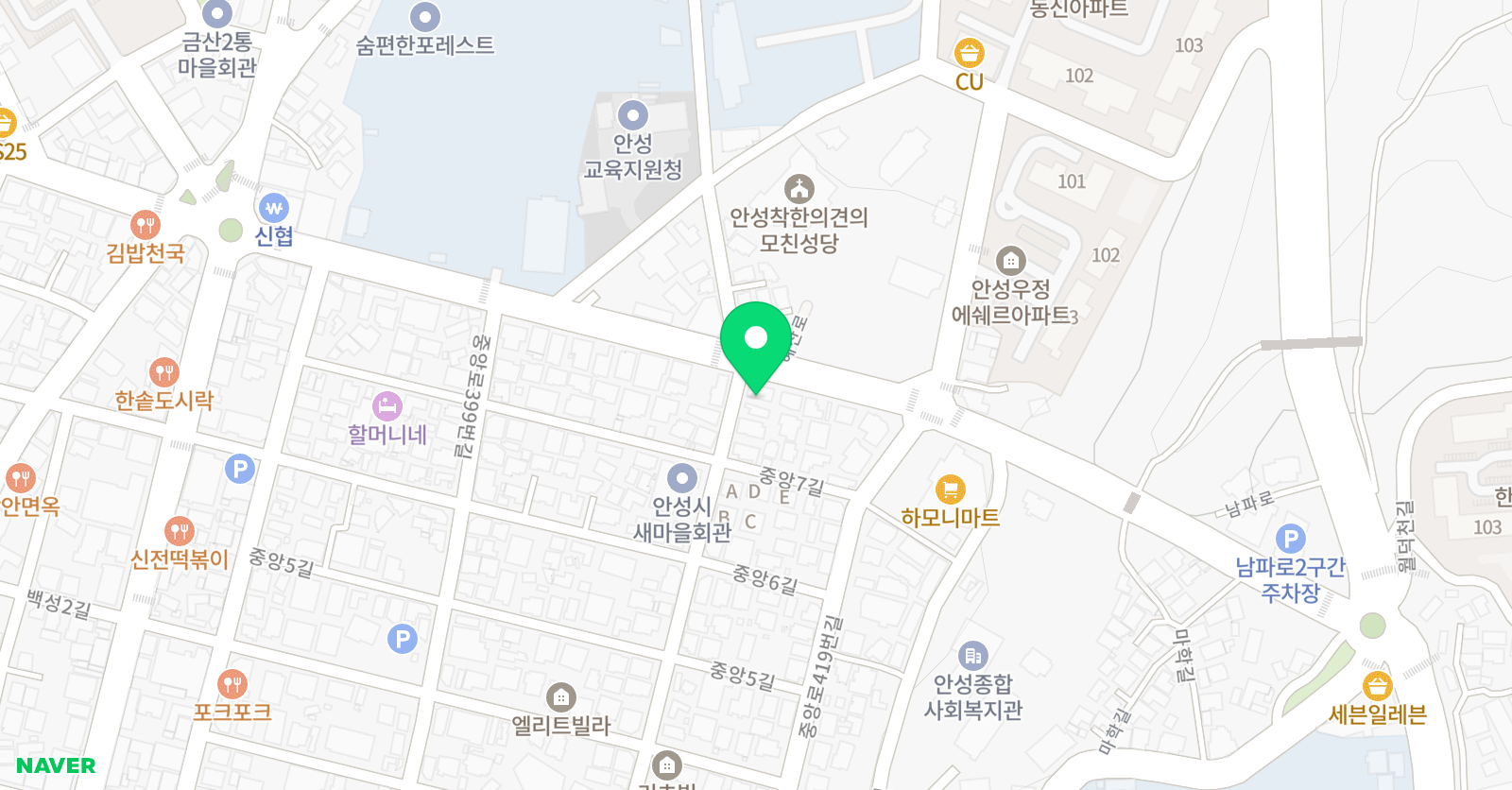 JNJ 실용음악학원 위치