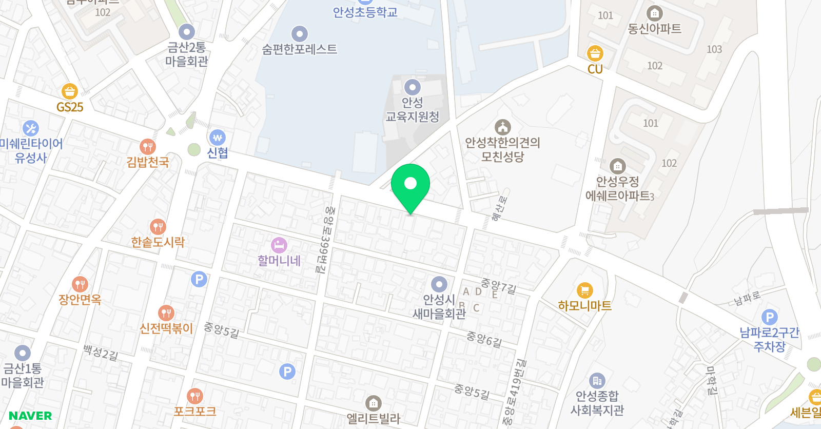 3030 영어수학학원 안성초센타 위치