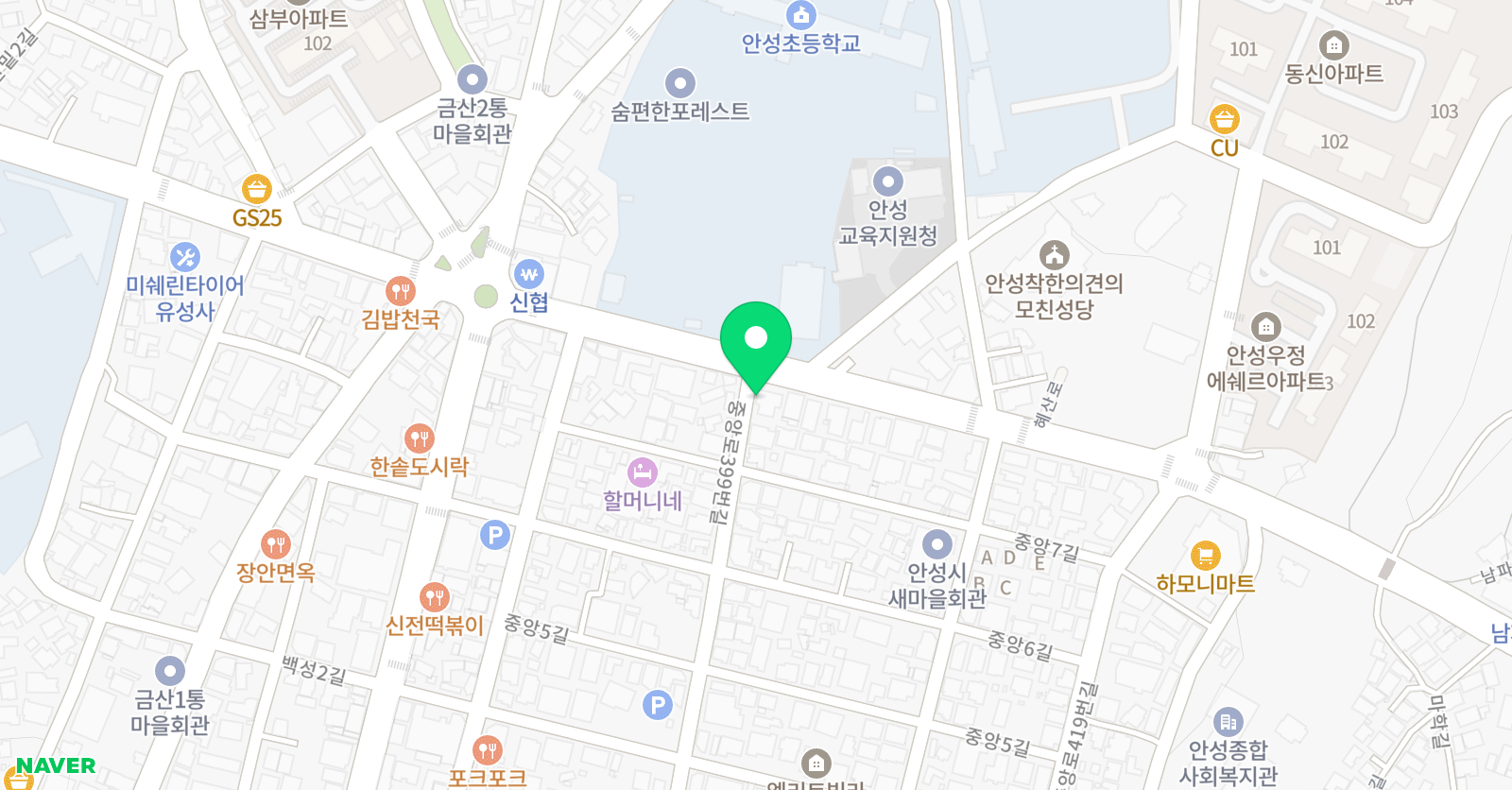크리아트 안성초학원 위치