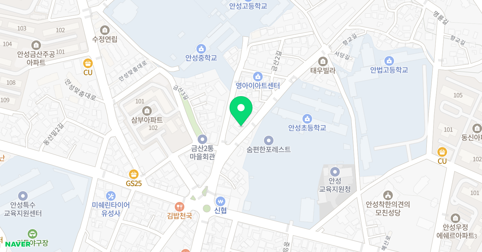 안성 푸르넷 학원 위치