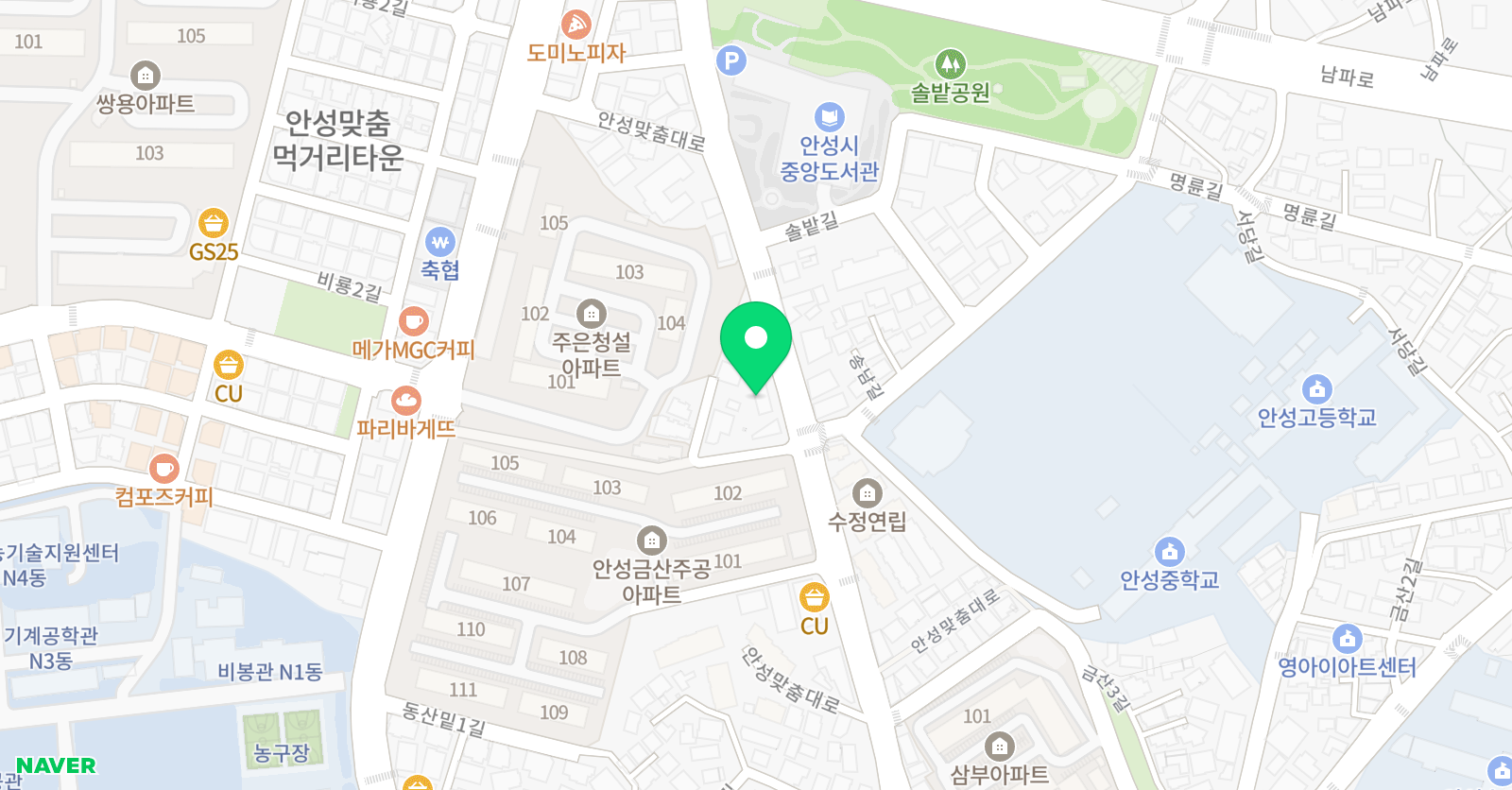 용인대가온누리 태권도장 위치