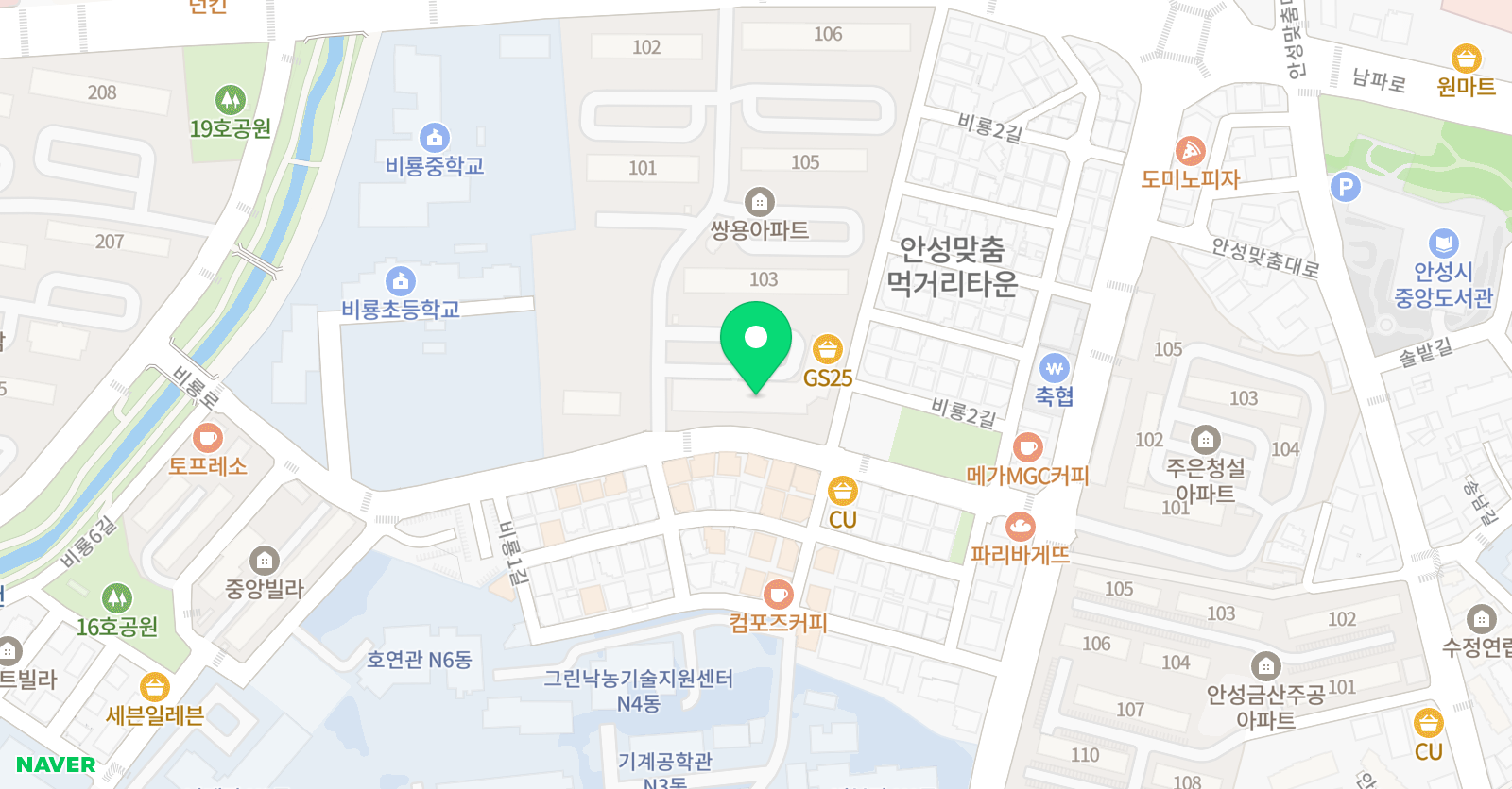 톡 수학영어학원 위치