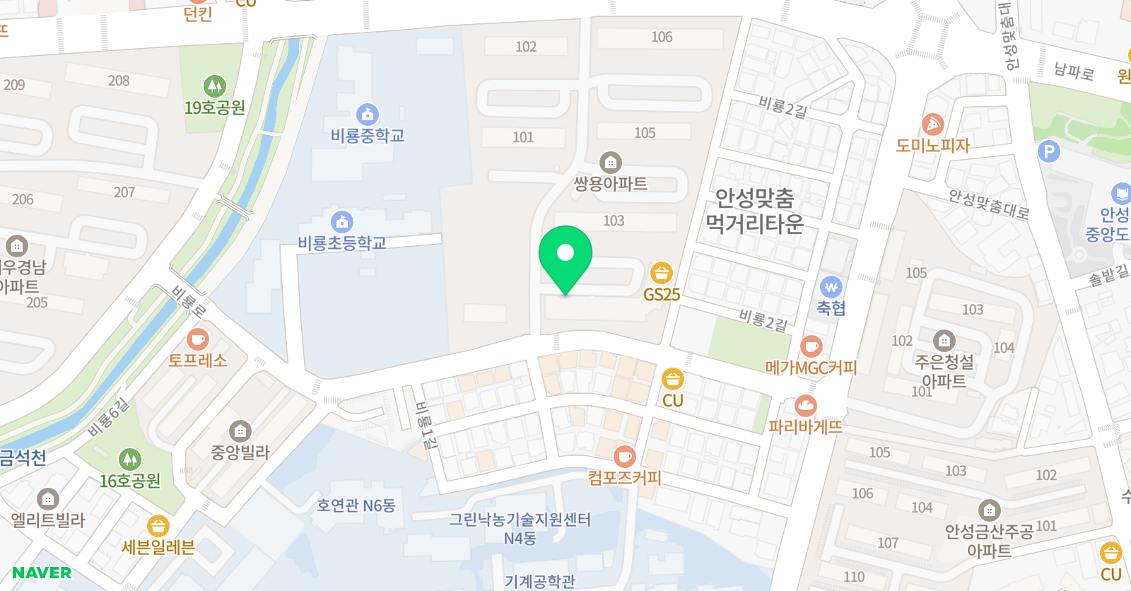 푸르넷 탑 수학학원 위치