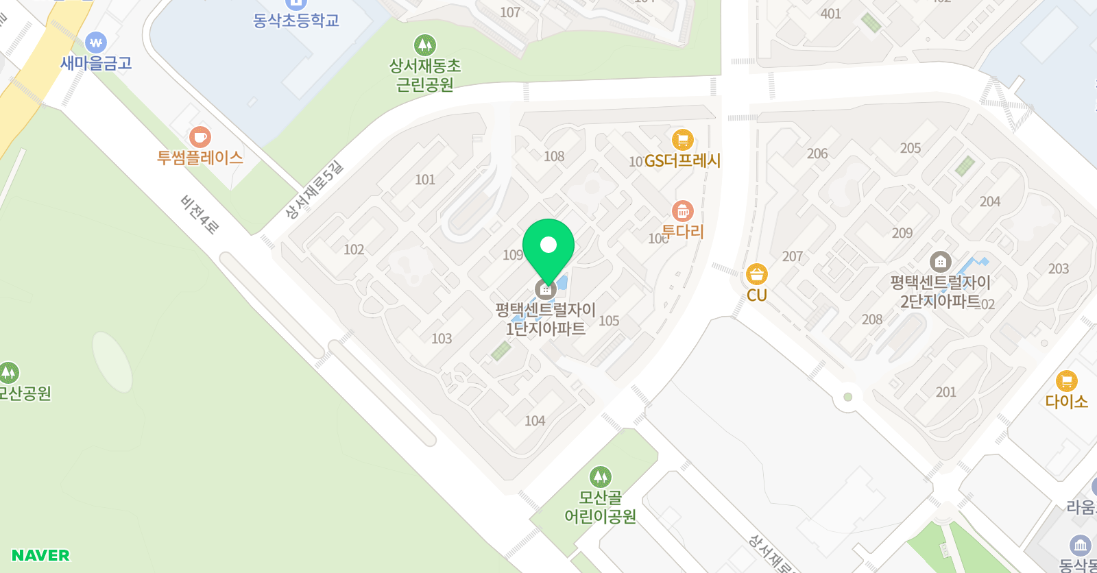 플레이팩토 동삭센트럴자이1단지 위치