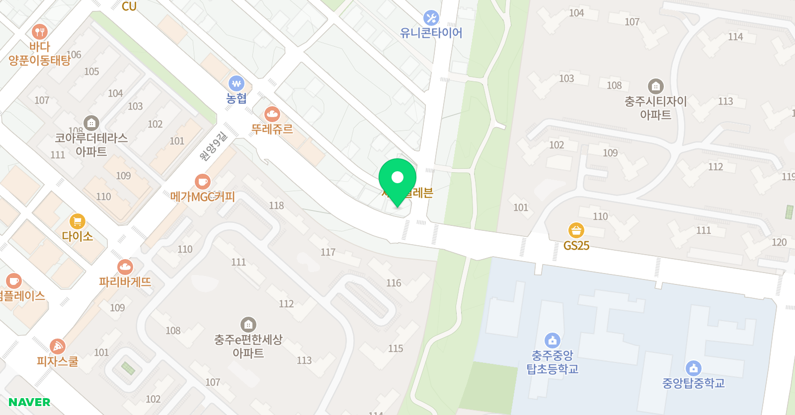 중앙탑피아노드럼 음악학원 위치