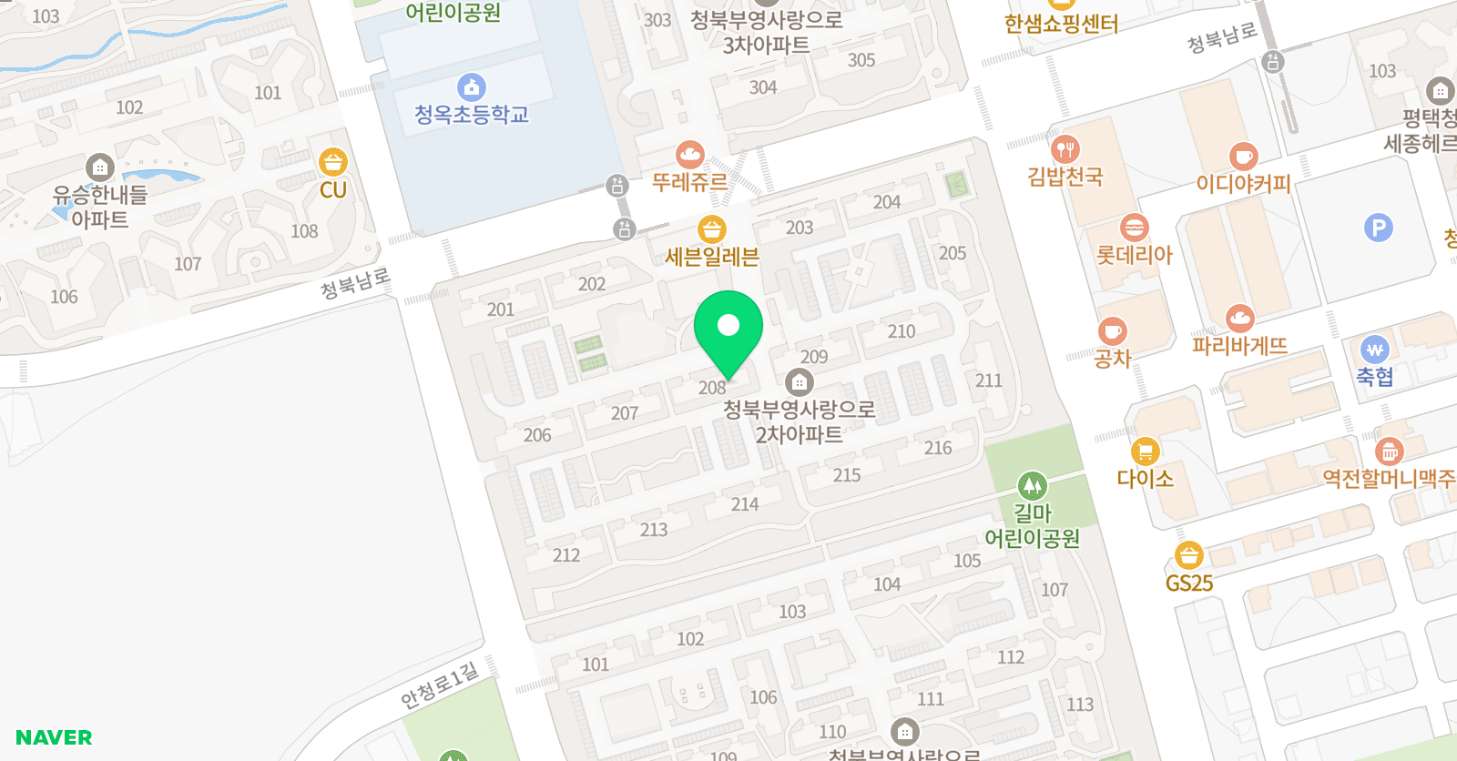 빨간펜 수학의달인 청북부영2차점 위치