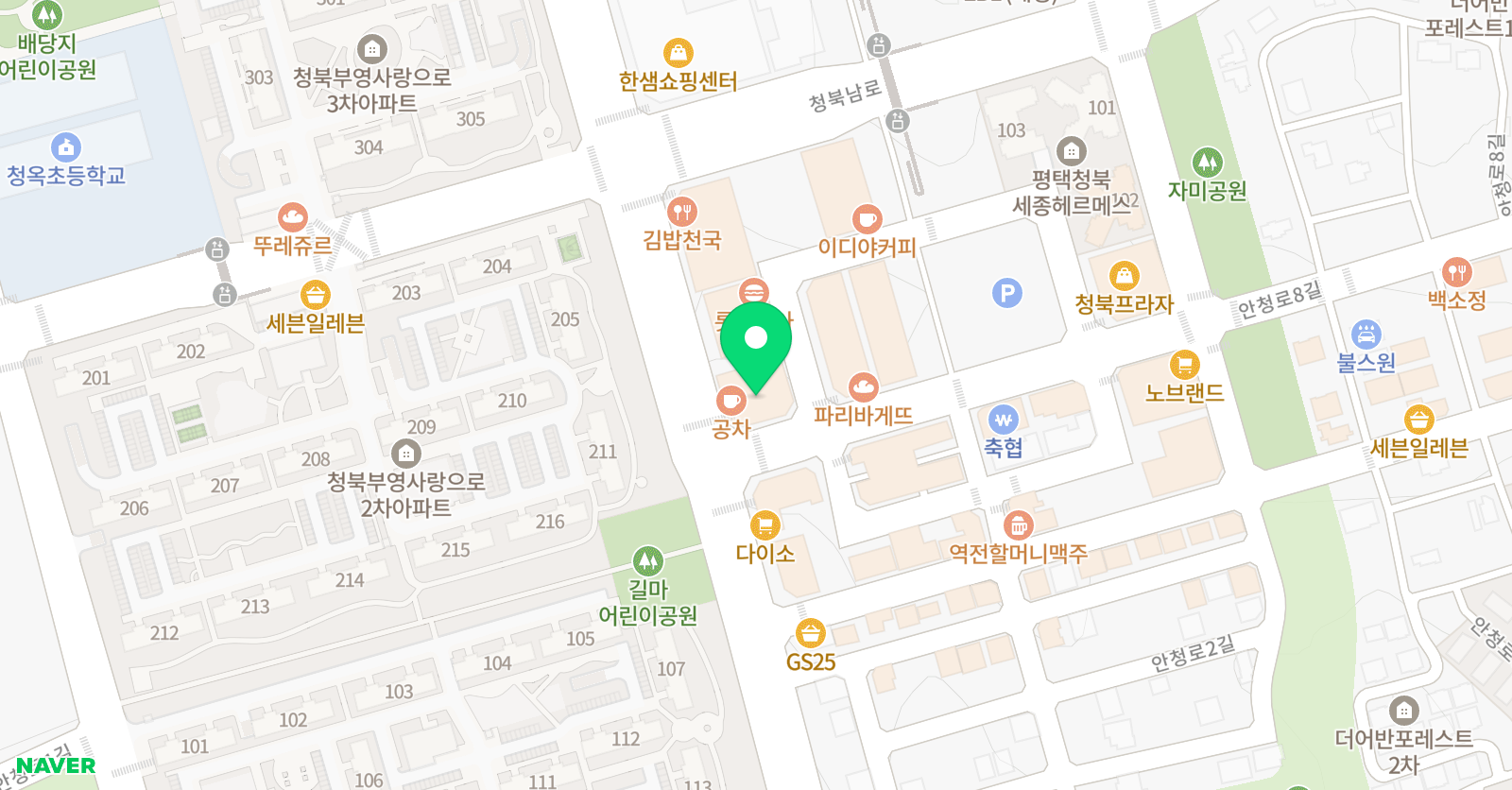 이룸 학원 청북점 위치