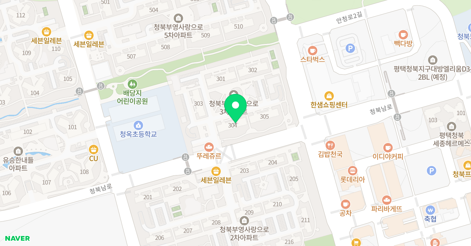 빨간펜 수학의달인 청북부영3차점 위치