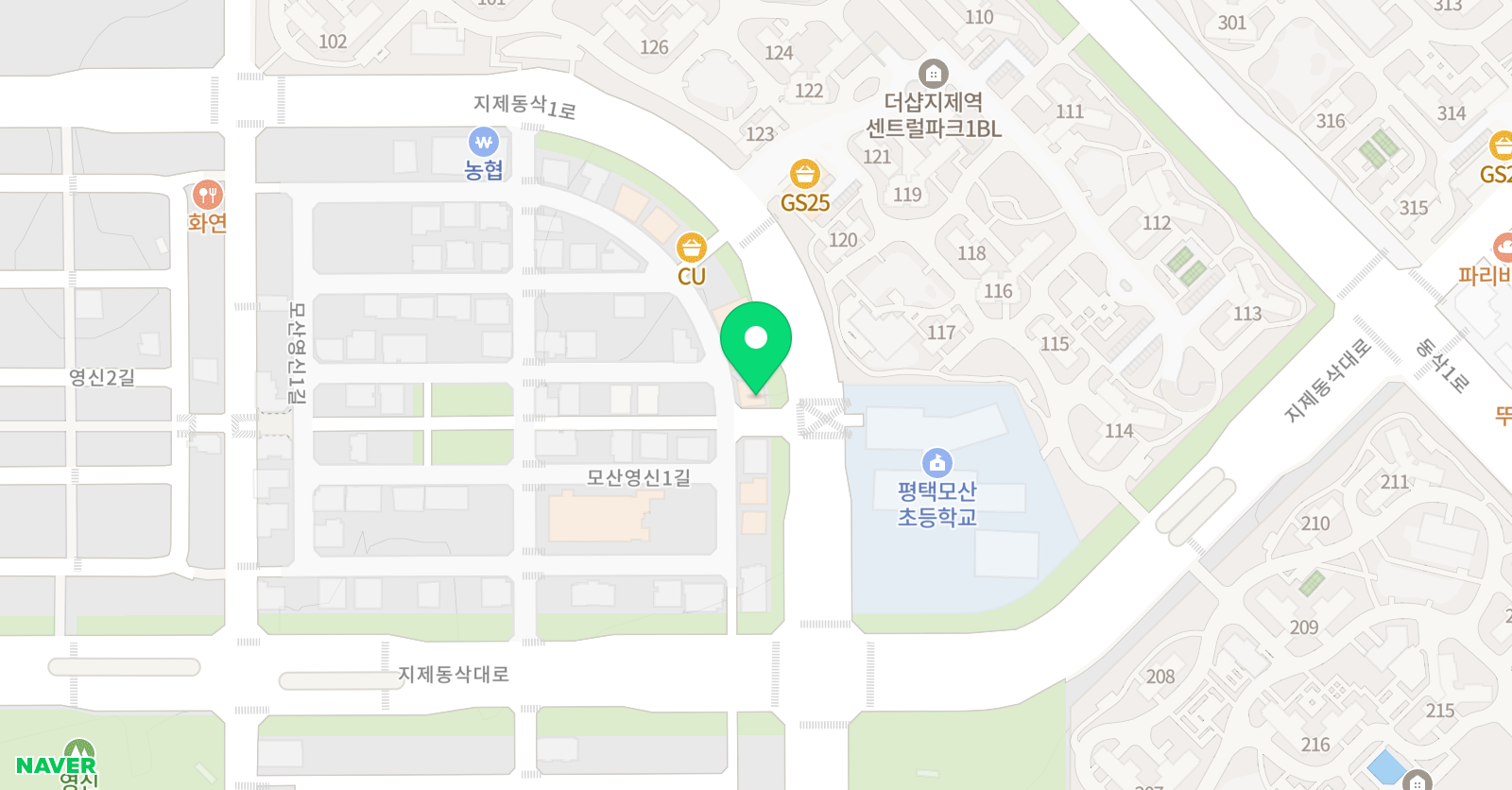 3030 영어학원 더샵지제역 1차러닝센터 위치