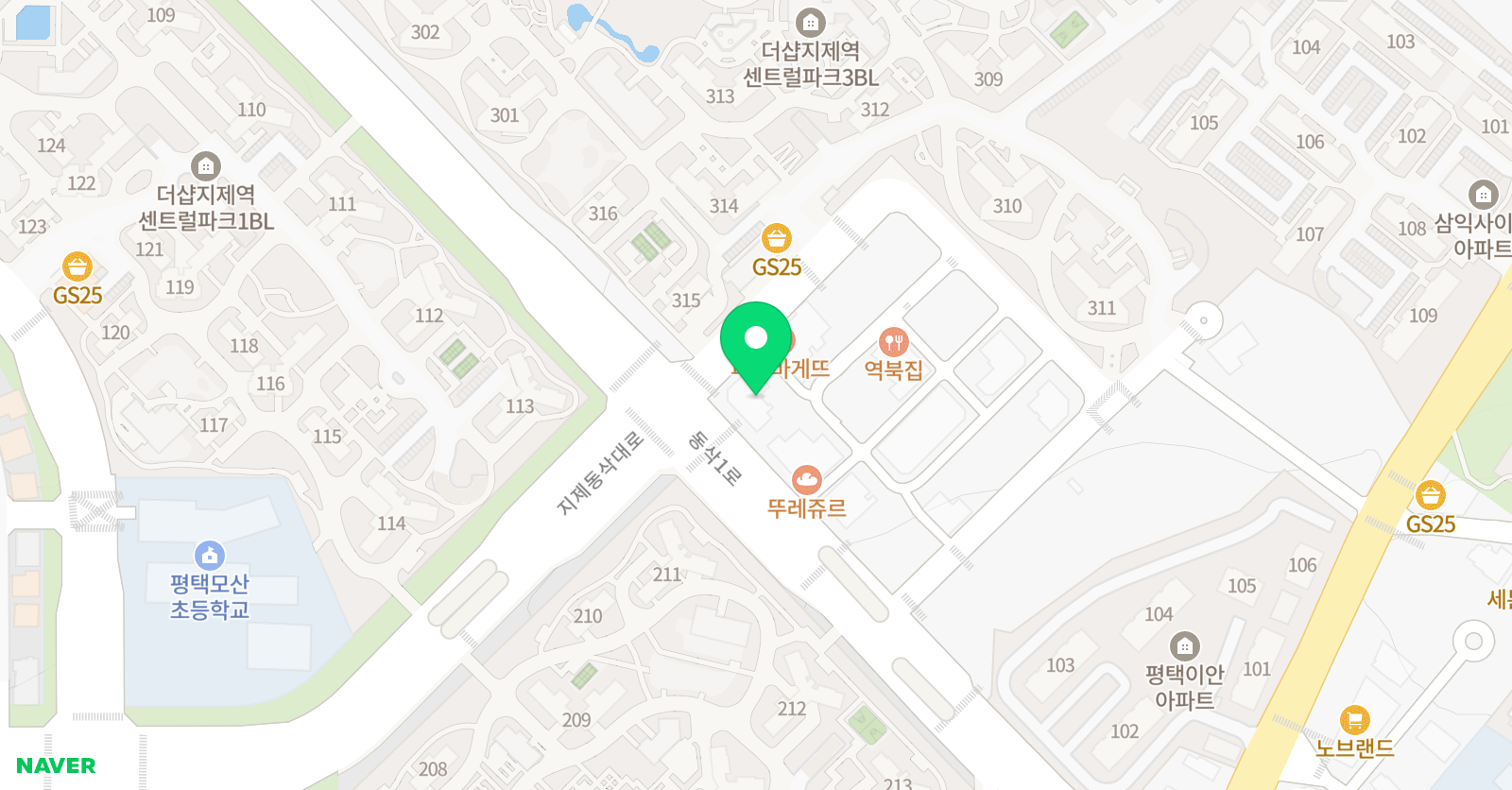푸르미르 태권도장 지제점 위치