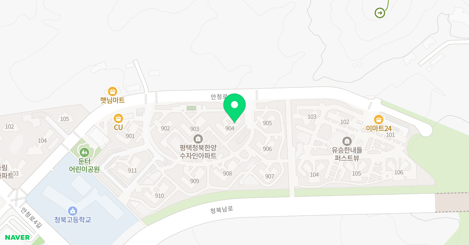 스마트해법 영어 청북수자인 위치