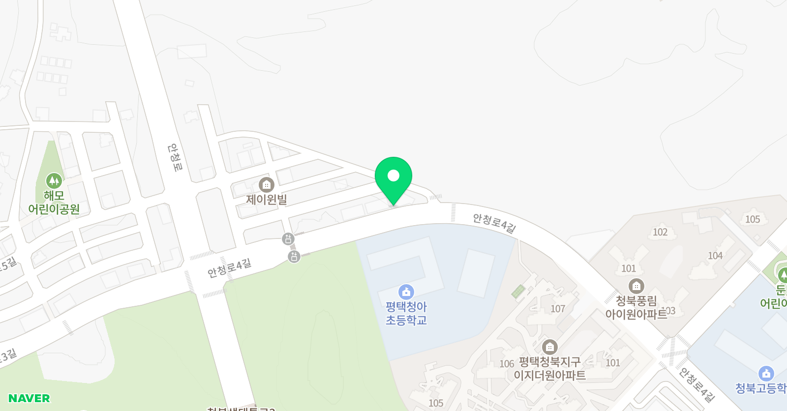 청북 더오름학원 위치