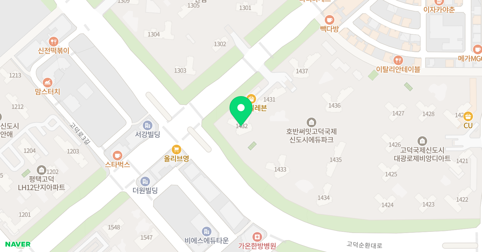 아소비 큐미르 평택고덕국제 학원 위치