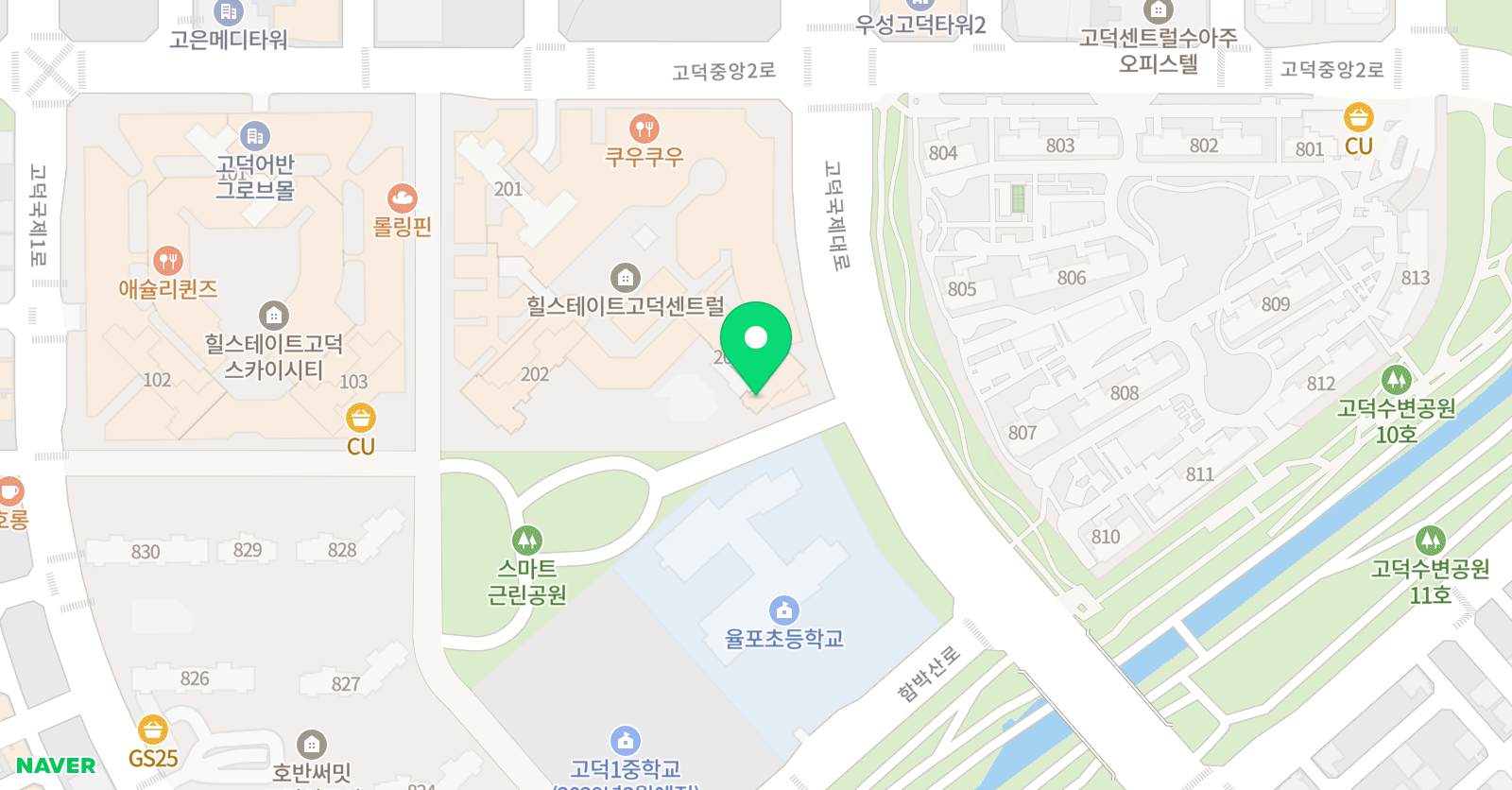 푸르넷 공부방 고덕힐스점 위치