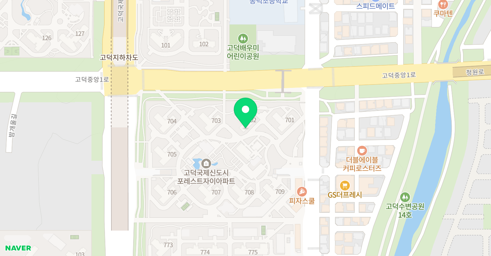 아소비 고덕포레스트자이점 위치
