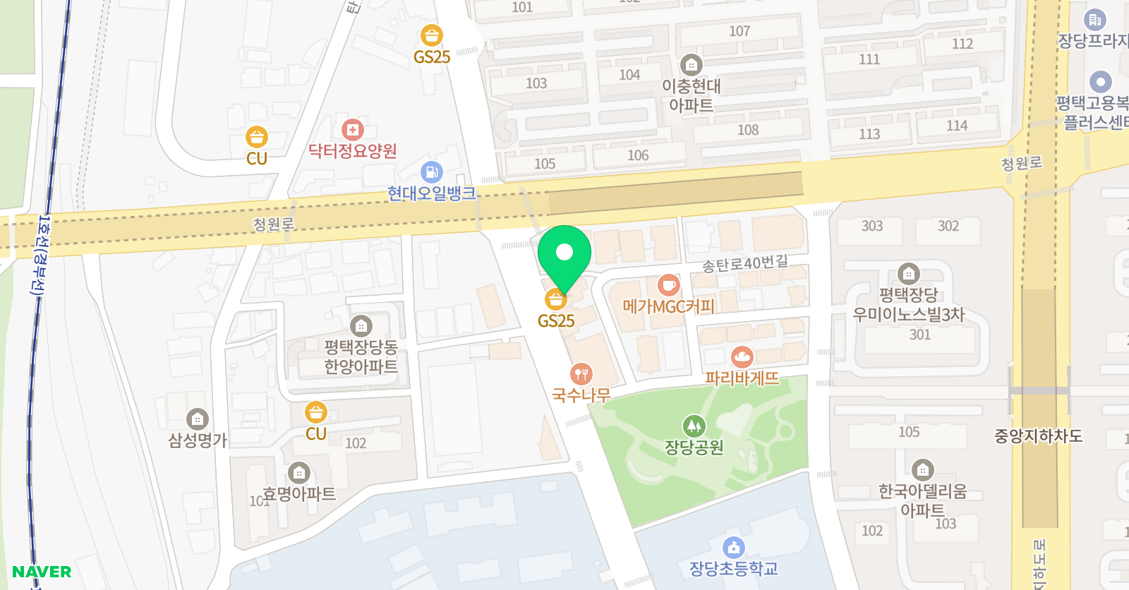 YBM잉글루 평택장당제1캠퍼스 위치