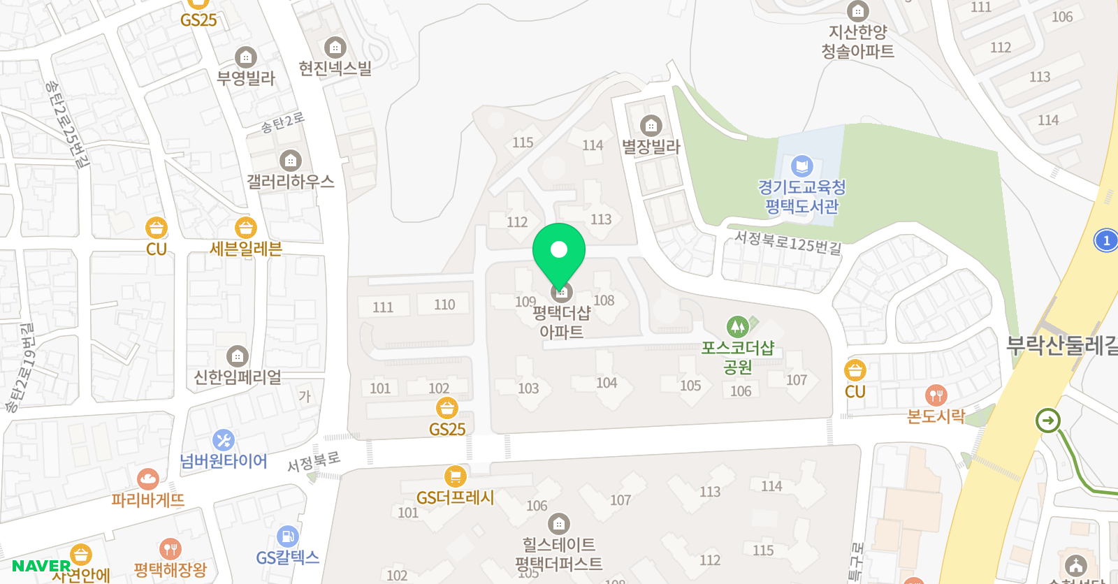 재능스스로교실 고덕송탄더샵점 위치