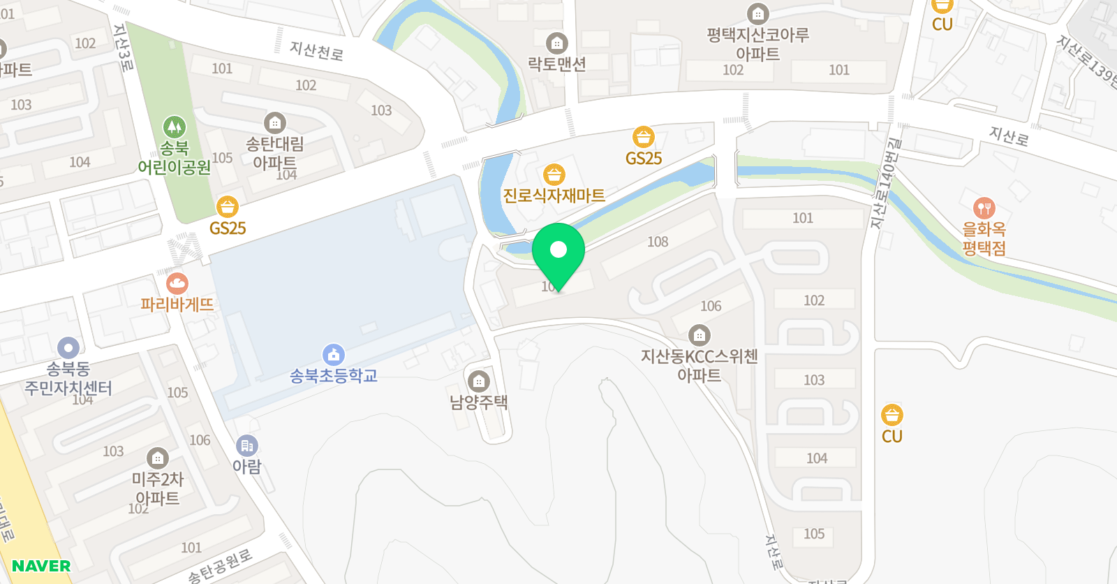 아소비 평택지산 스위첸점 위치