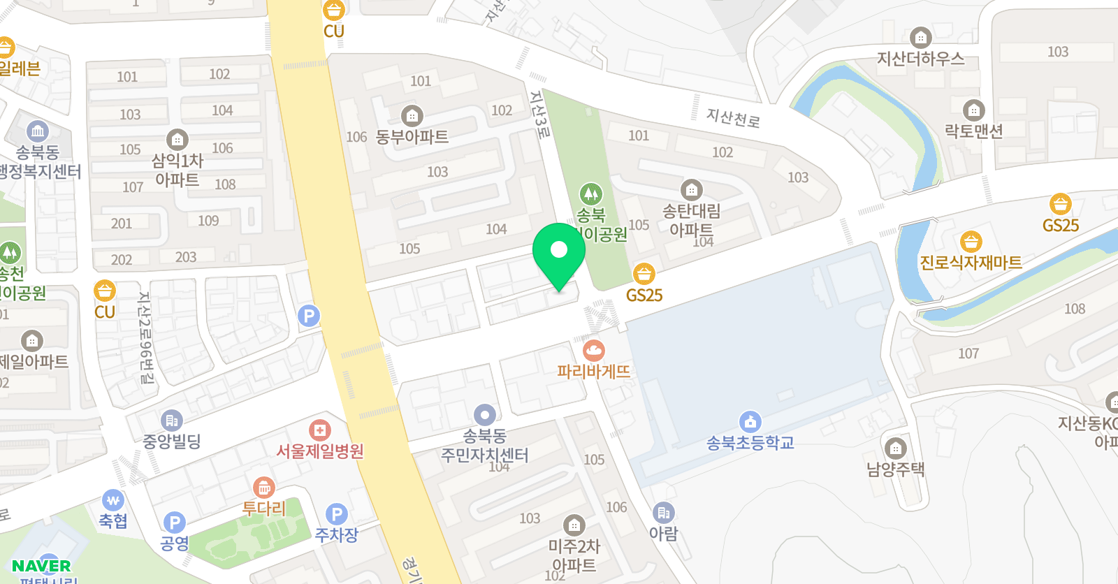 용인대백호 태권도 위치