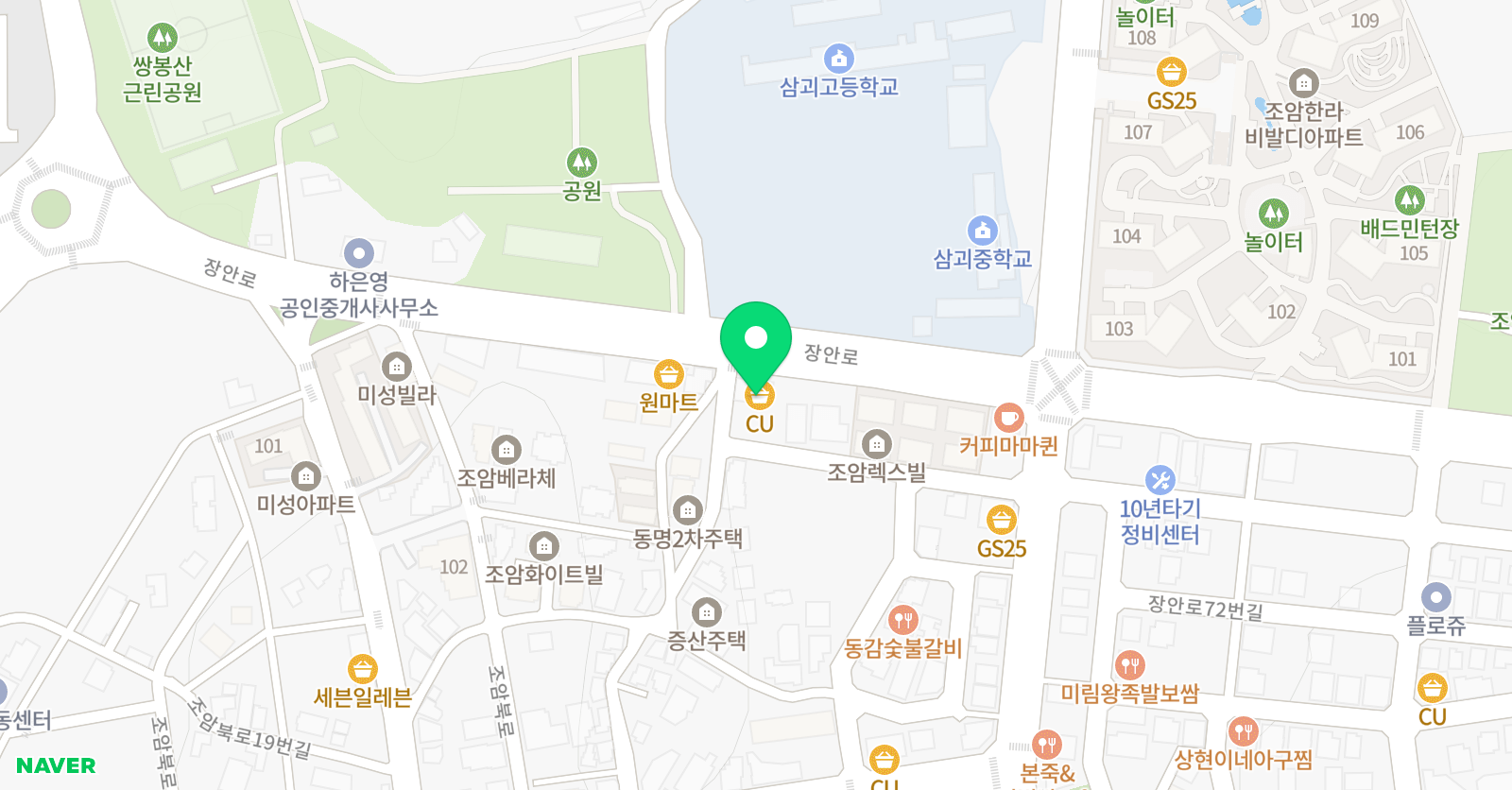 크라프트 입시전문 엠베스트 SE 우정캠퍼스 학원 위치