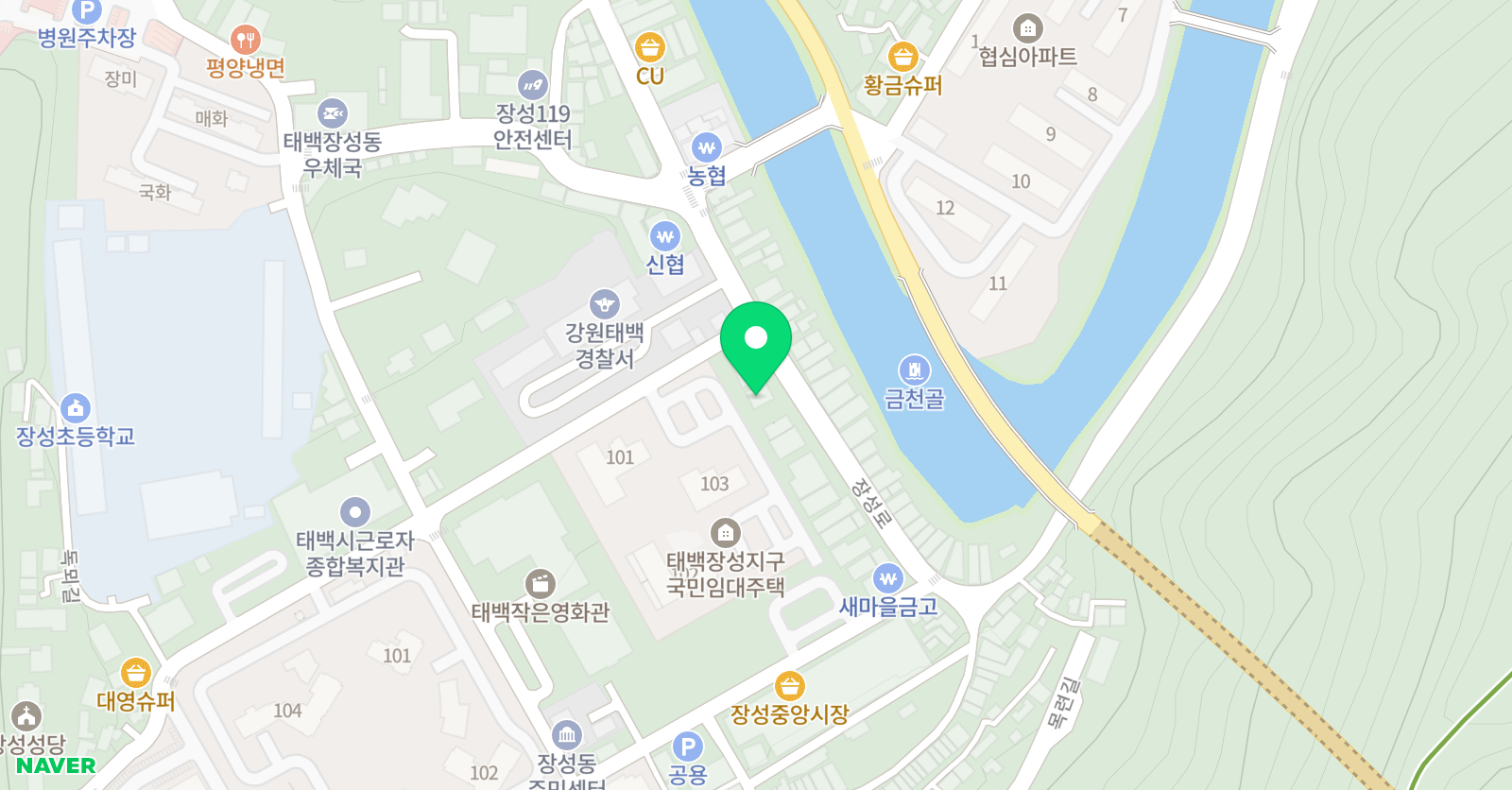 태백강원 태권도체육관 위치