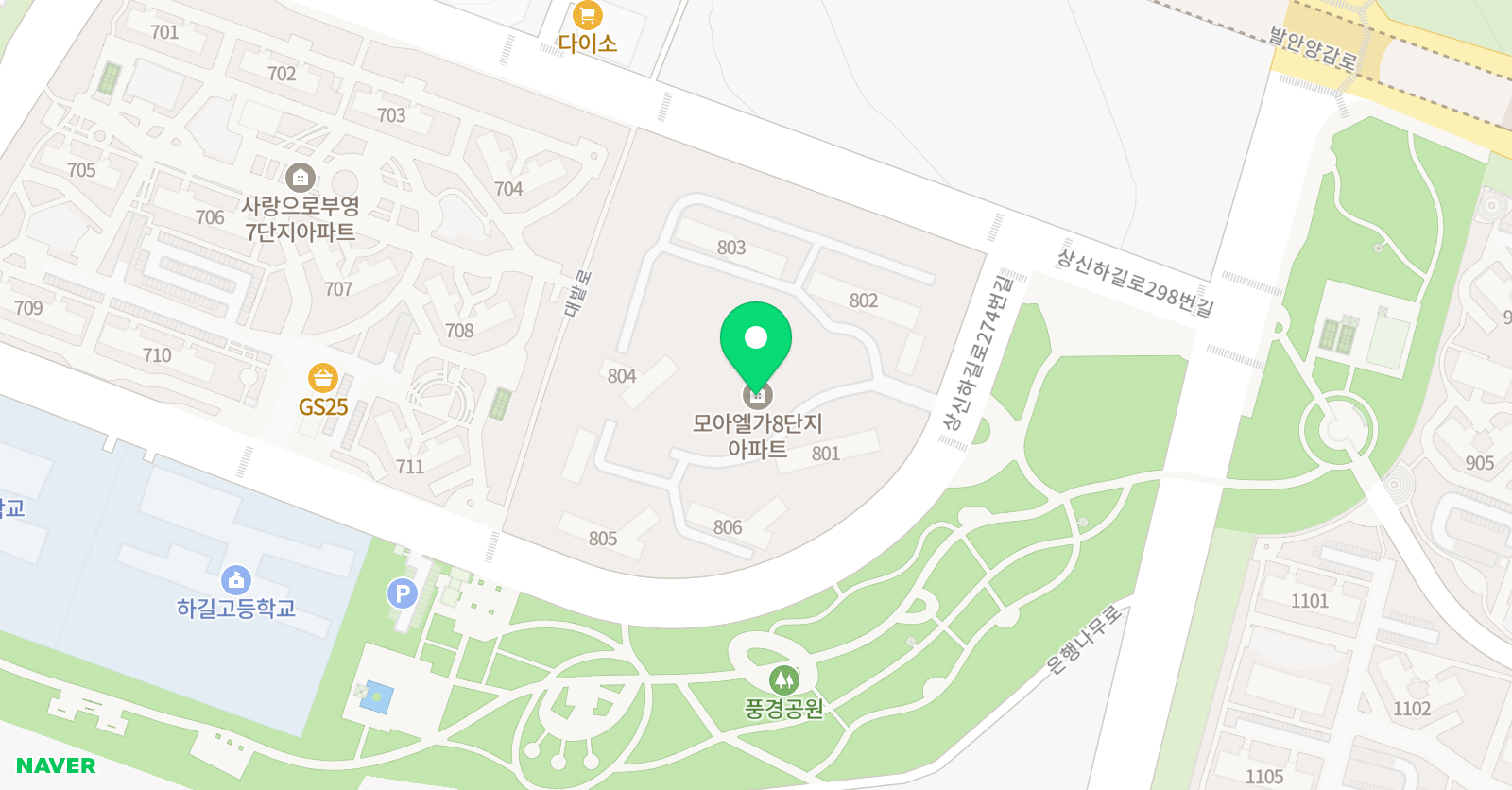 뮤엠 영어 내안애카운티 NEST 위치