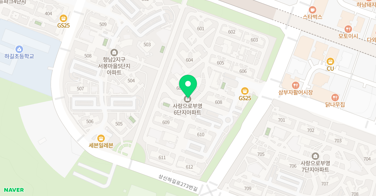 책통클럽 화성향남부영6단지점 위치