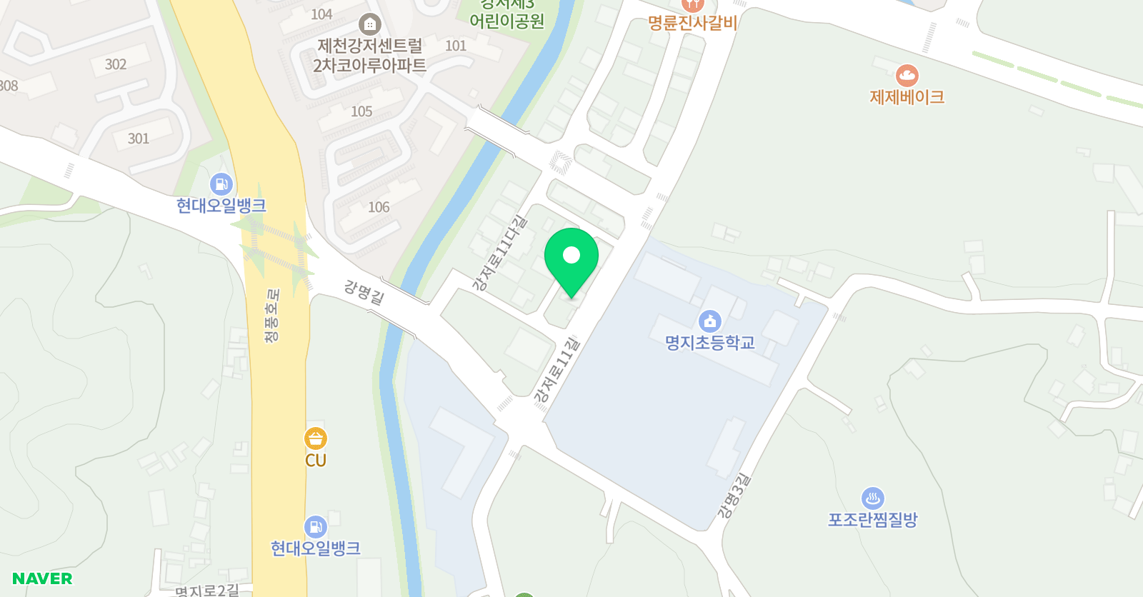 YBM잉글루 제천제1캠퍼스 위치