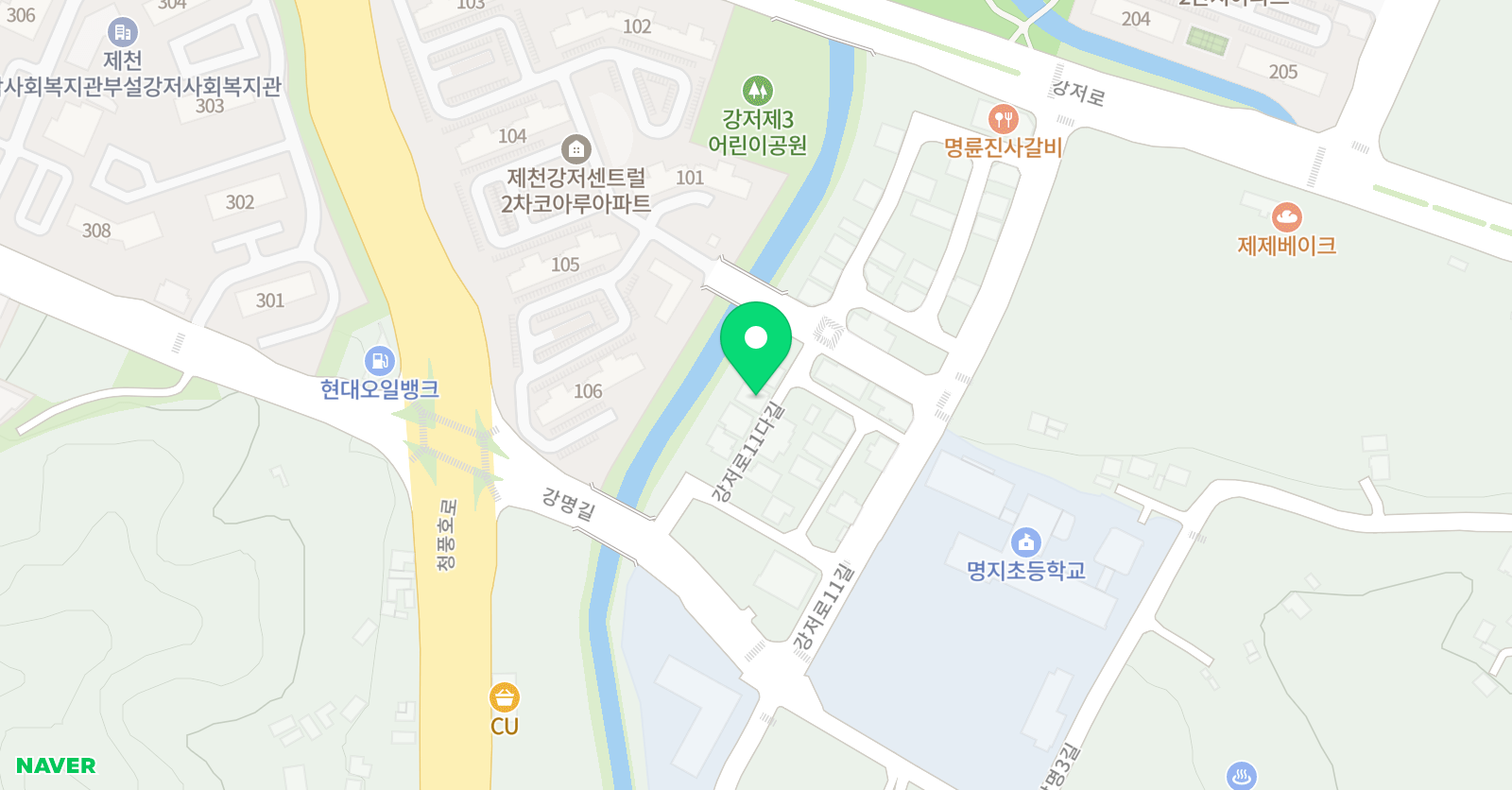리드인 제천명지초 점 위치