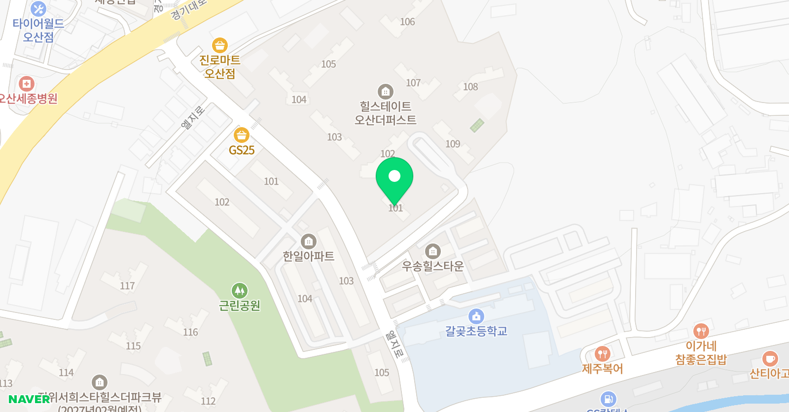 솔루니 오산힐스테이트더퍼스트 홈스쿨 위치