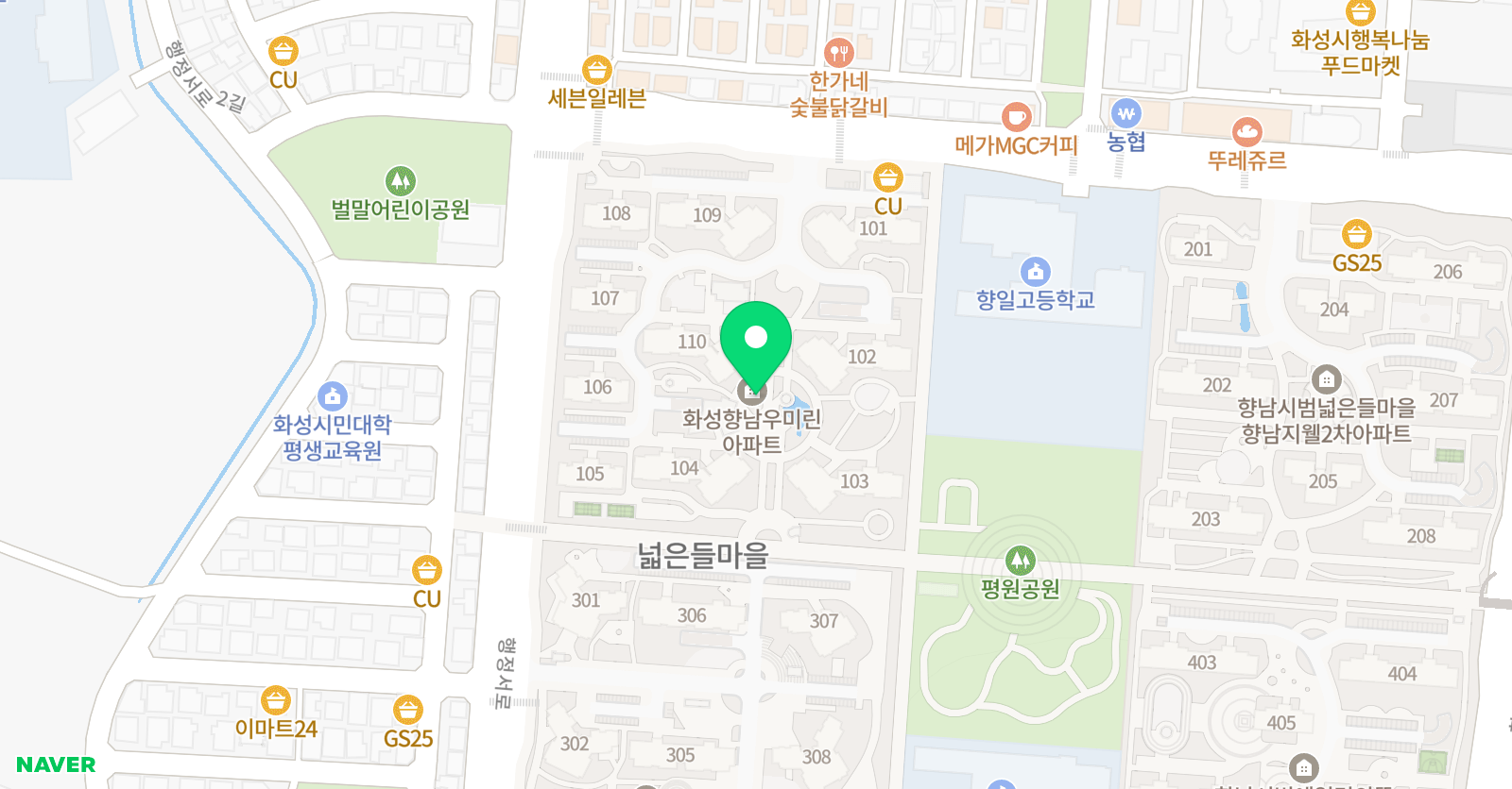 아소비 한글학원 화성 향남우미린점 위치