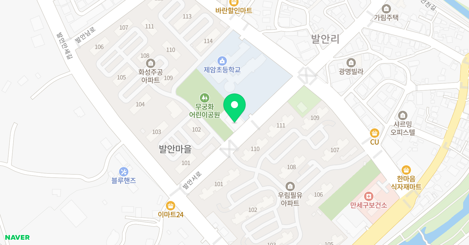 발안 우리i태권스쿨 & 파워점핑줄넘기 위치